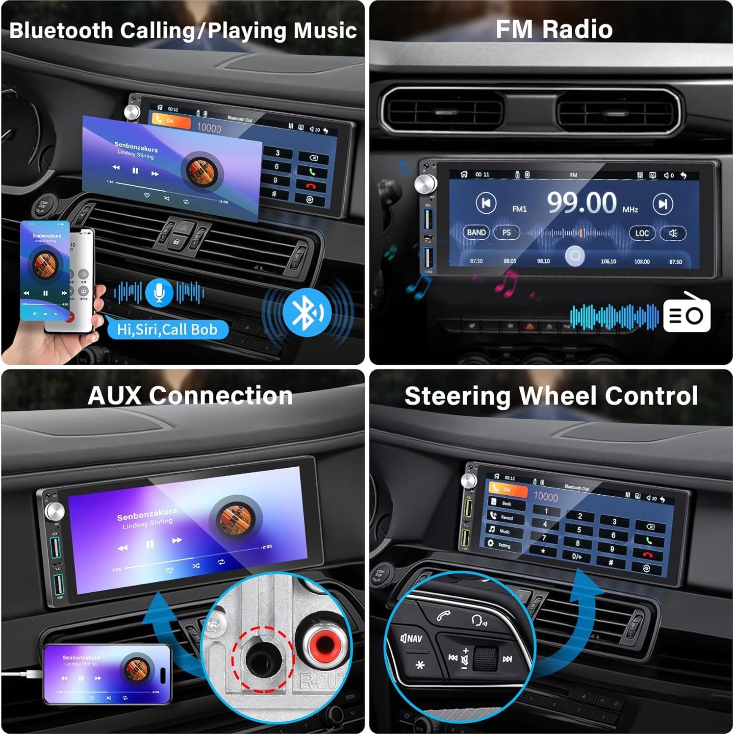 Estéreo de Coche LSLYA RK-680 1 DIN 6.9" Pantalla Táctil