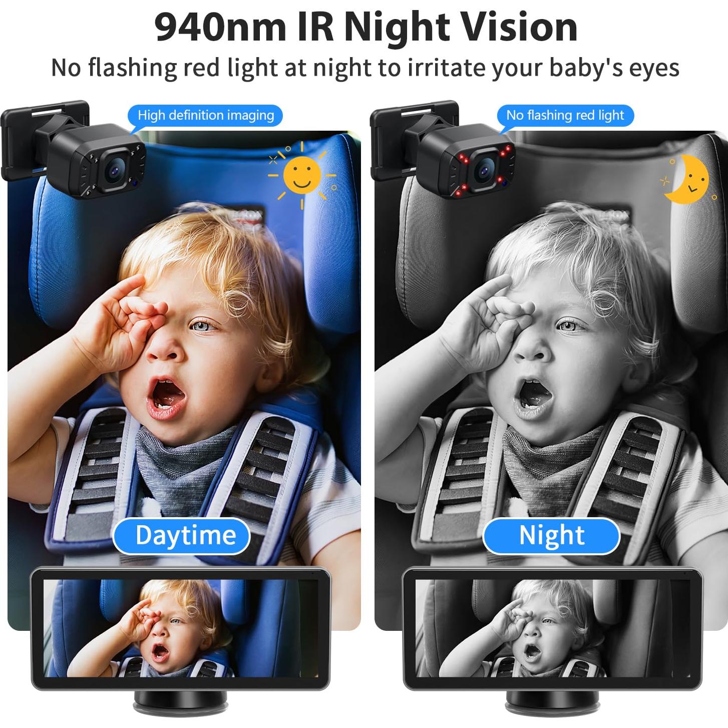 Cámara de Auto para Bebé Itomoro Doble Canal 6.8" HD 1080P