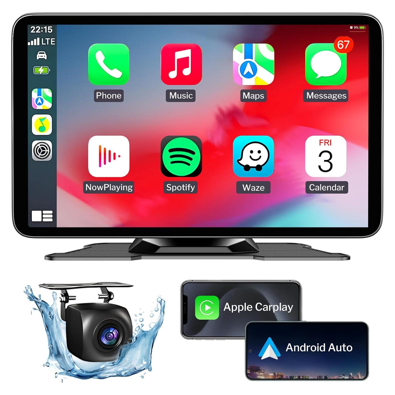 Pantalla Táctil Portátil 7" LITALARM con CarPlay y Android Auto