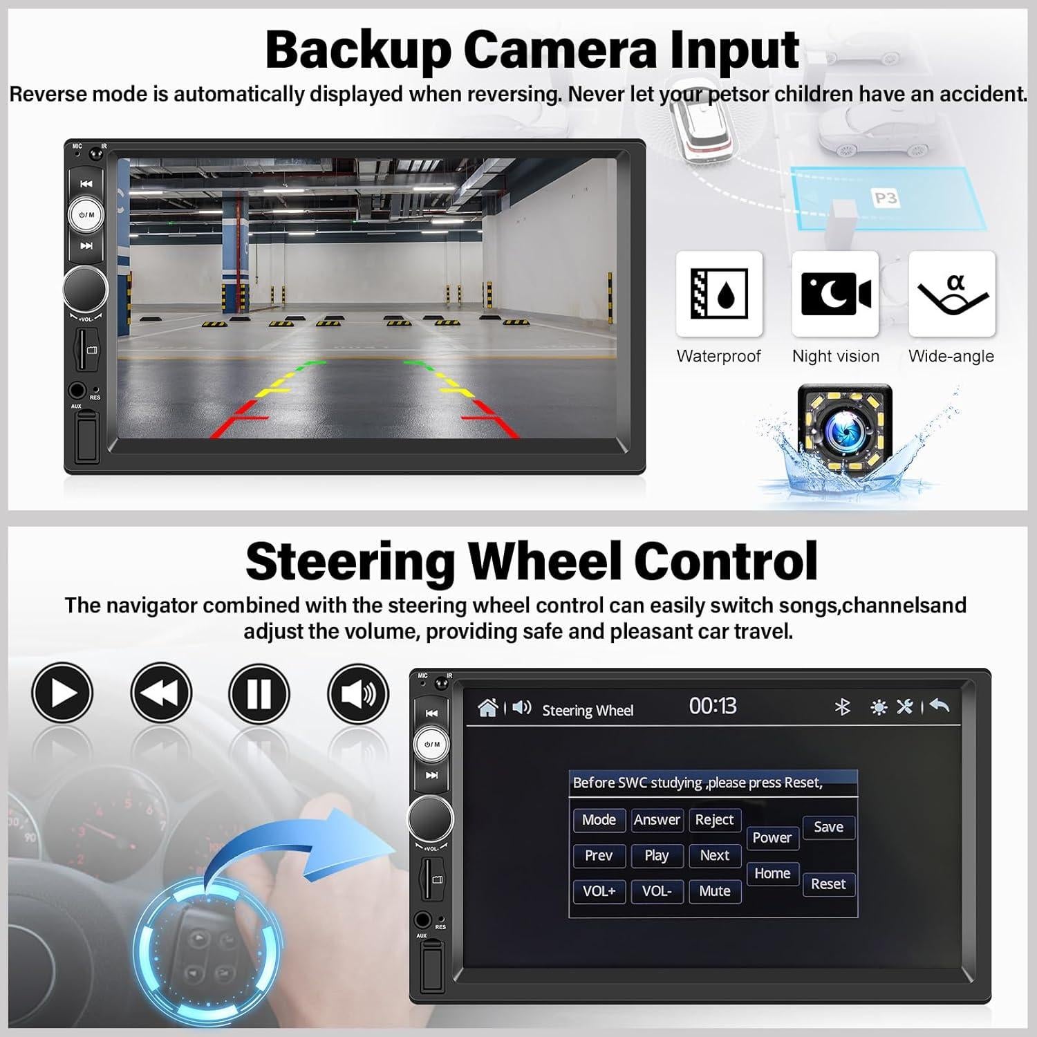 Radio de Coche Doble Din UNITOPSCI 7" CarPlay Android Auto