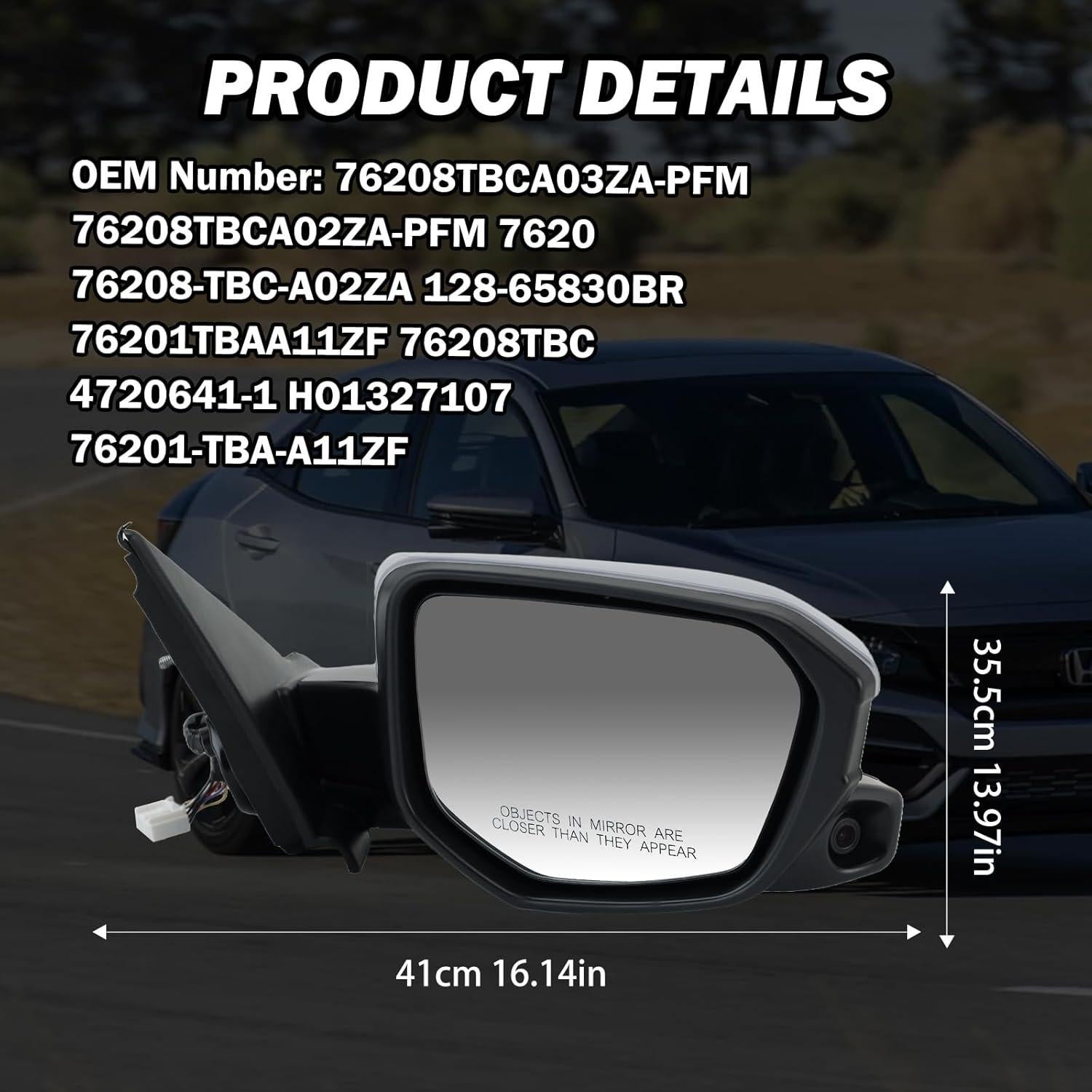 Espejo Lateral Derecho Honda Civic 2016-2021 MOFOAP con Cámara