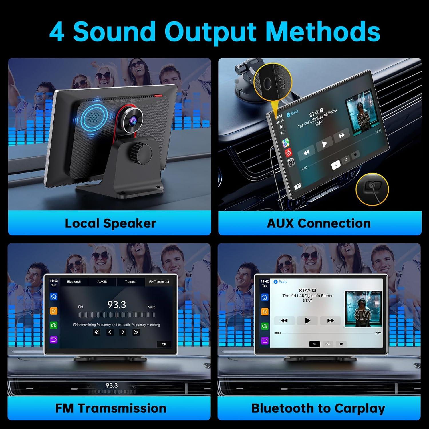 Pantalla 9" CarPlay Android Auto Jataza - Cámara 4K GPS