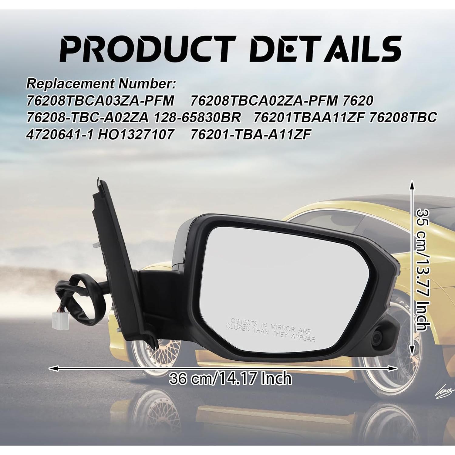 Espejo Lateral Derecho Honda Civic 2016-2020 Sosega Eléctrico