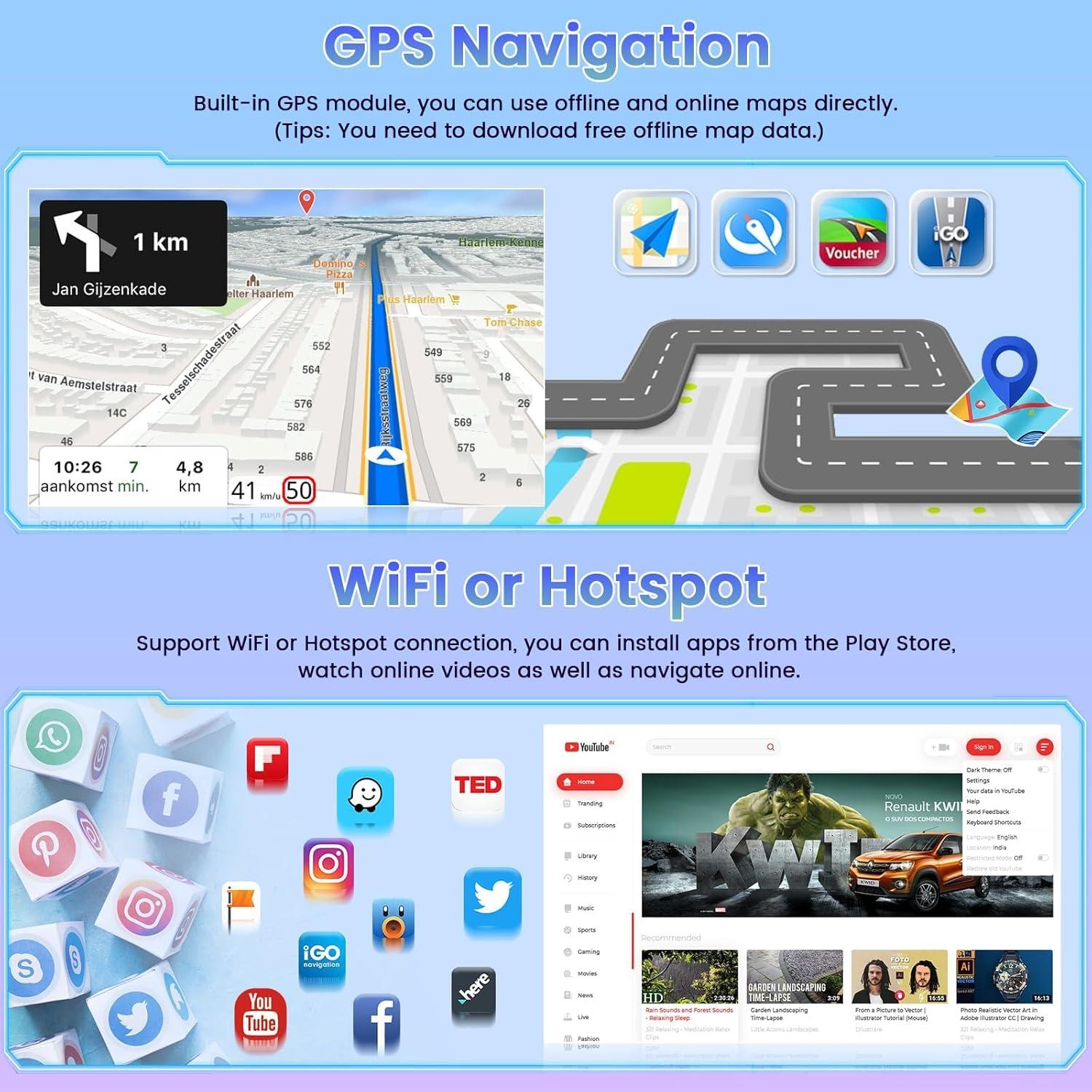 Estéreo Android Roinvou 4+64G para Toyota Corolla 2005-2012