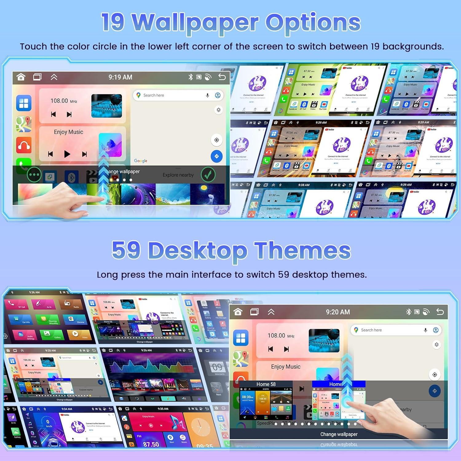 Estéreo Android Roinvou 4+64G para Toyota Corolla 2005-2012