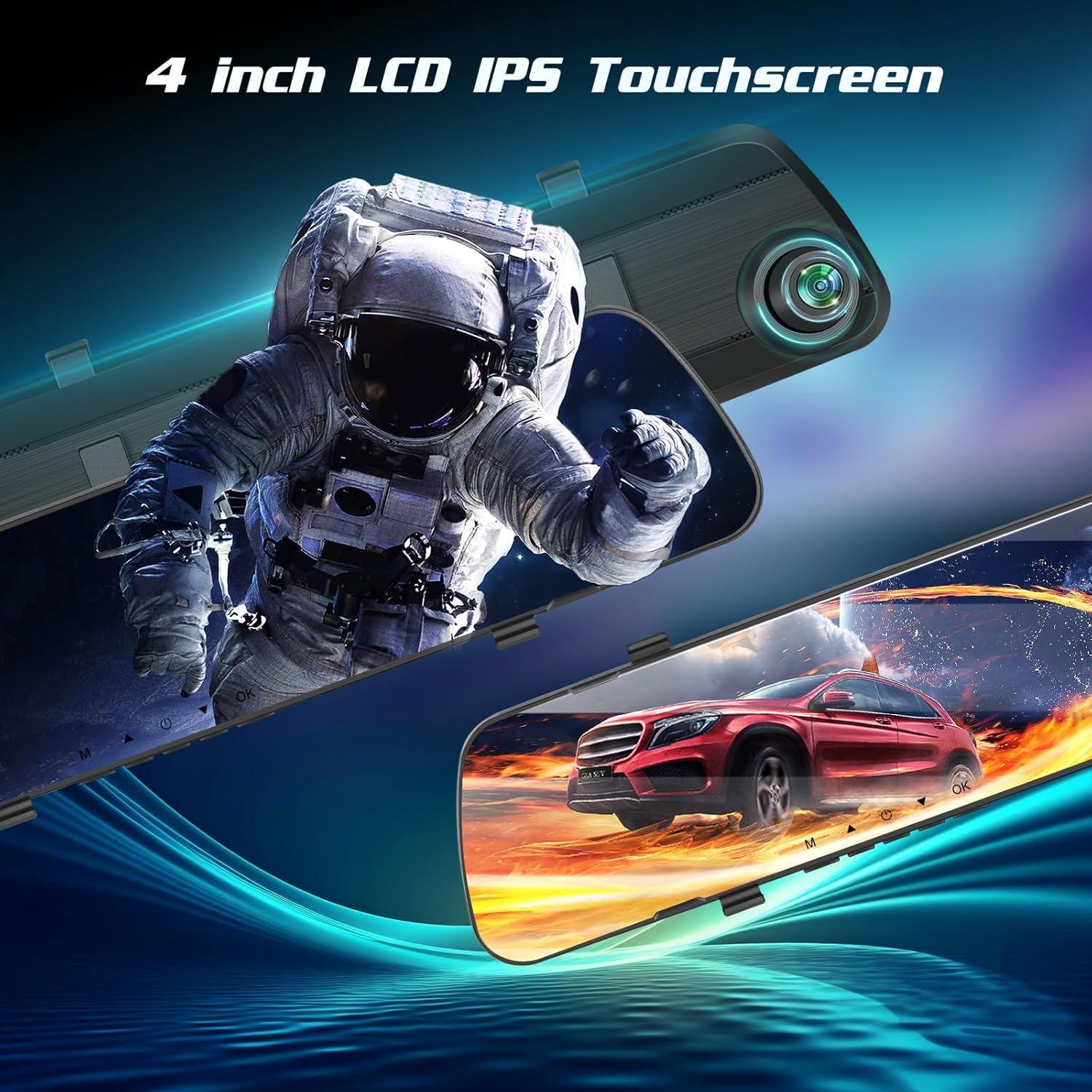 Cámara de Espejo Retrovisor NHOPEEW 4" LCD Dual 1080P