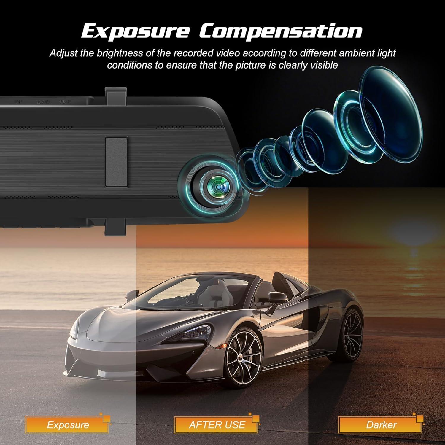 Cámara de Espejo Retrovisor NHOPEEW 4" LCD Dual 1080P