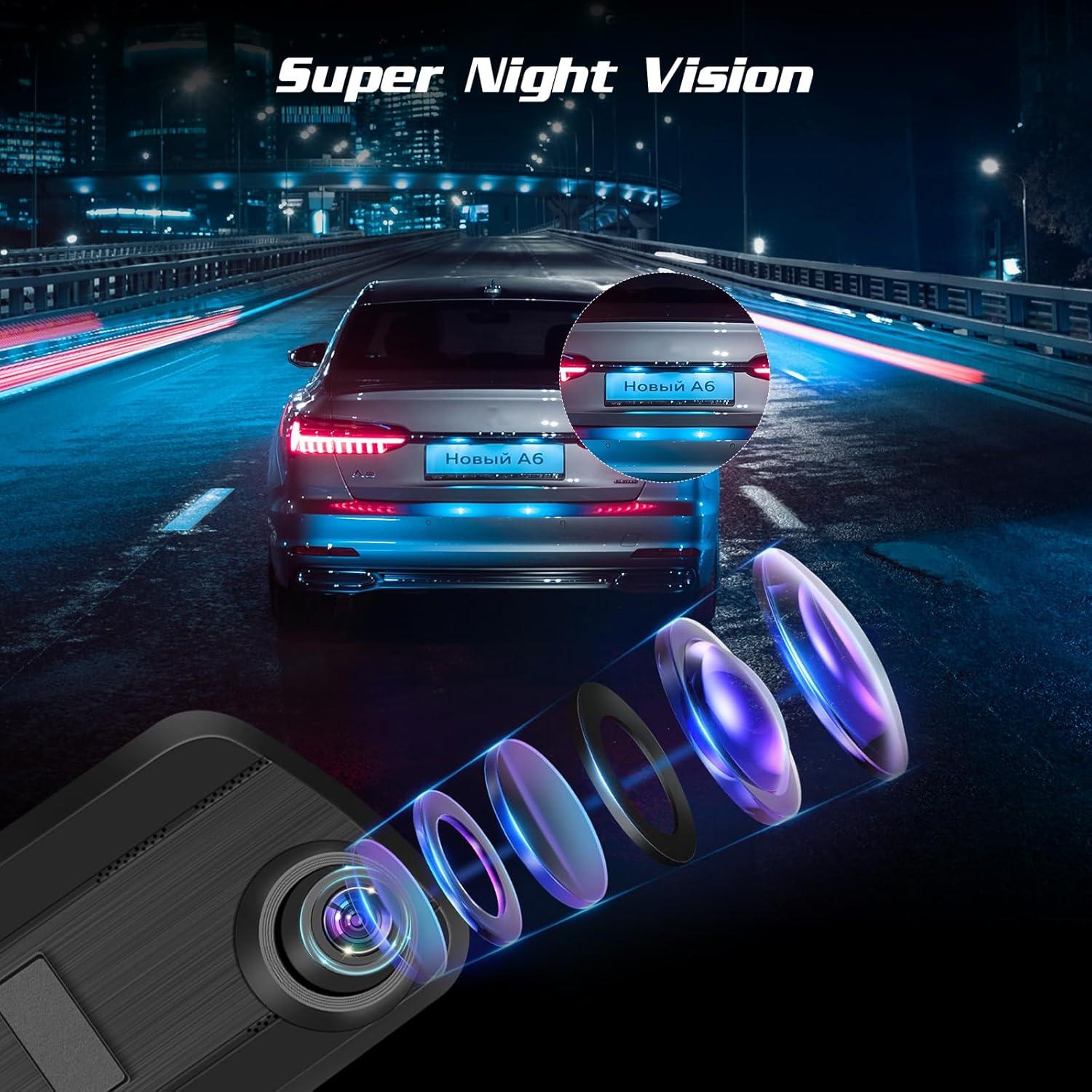 Cámara de Espejo Retrovisor NHOPEEW 4" LCD Dual 1080P