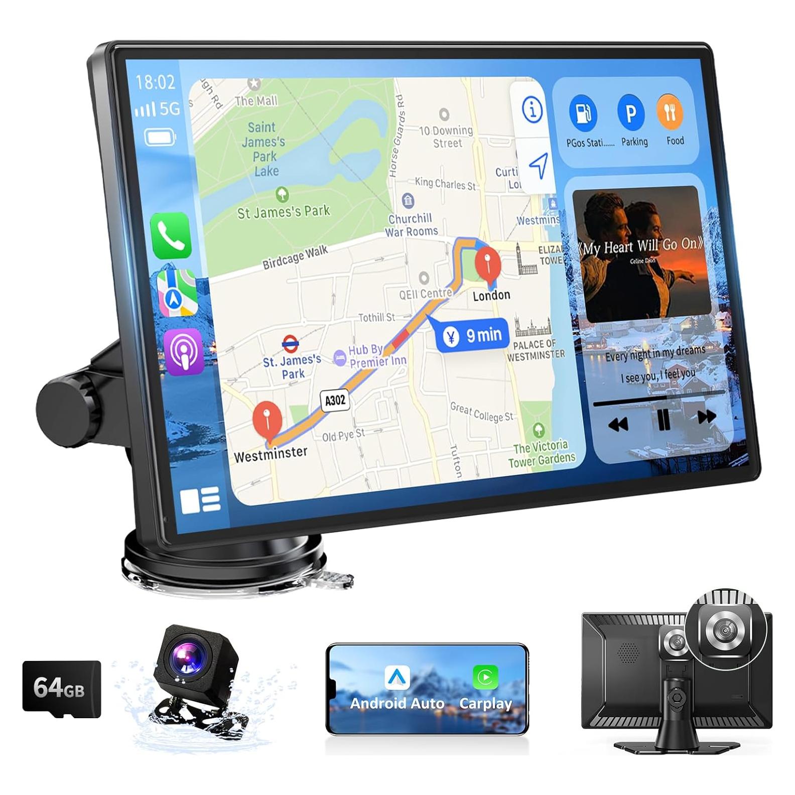 Pantalla Táctil 9" Veralady Carplay Android Auto Inalámbrica