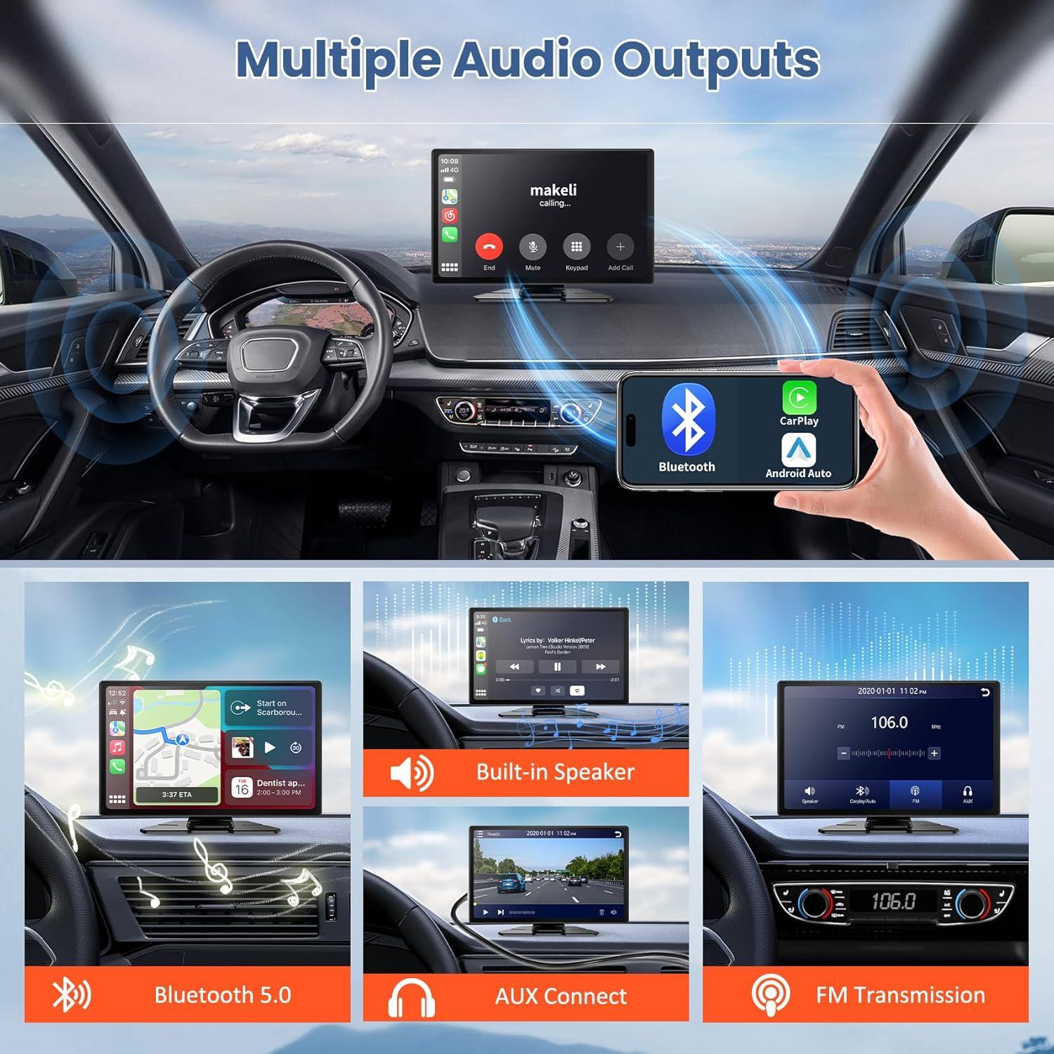 Pantalla Táctil 9" Veralady Carplay Android Auto Inalámbrica