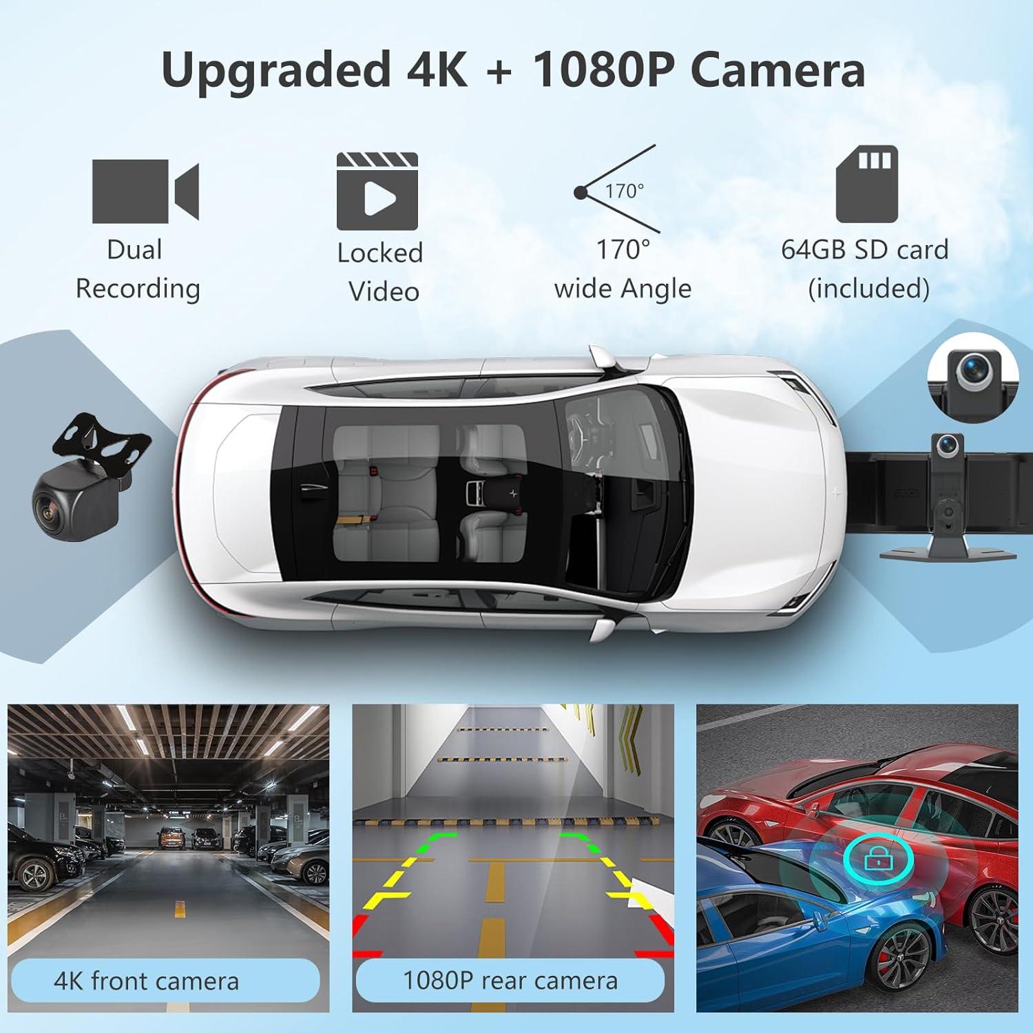 Pantalla CarPlay 10.26" ITDULCET HD Inalámbrica con Cámara 4K