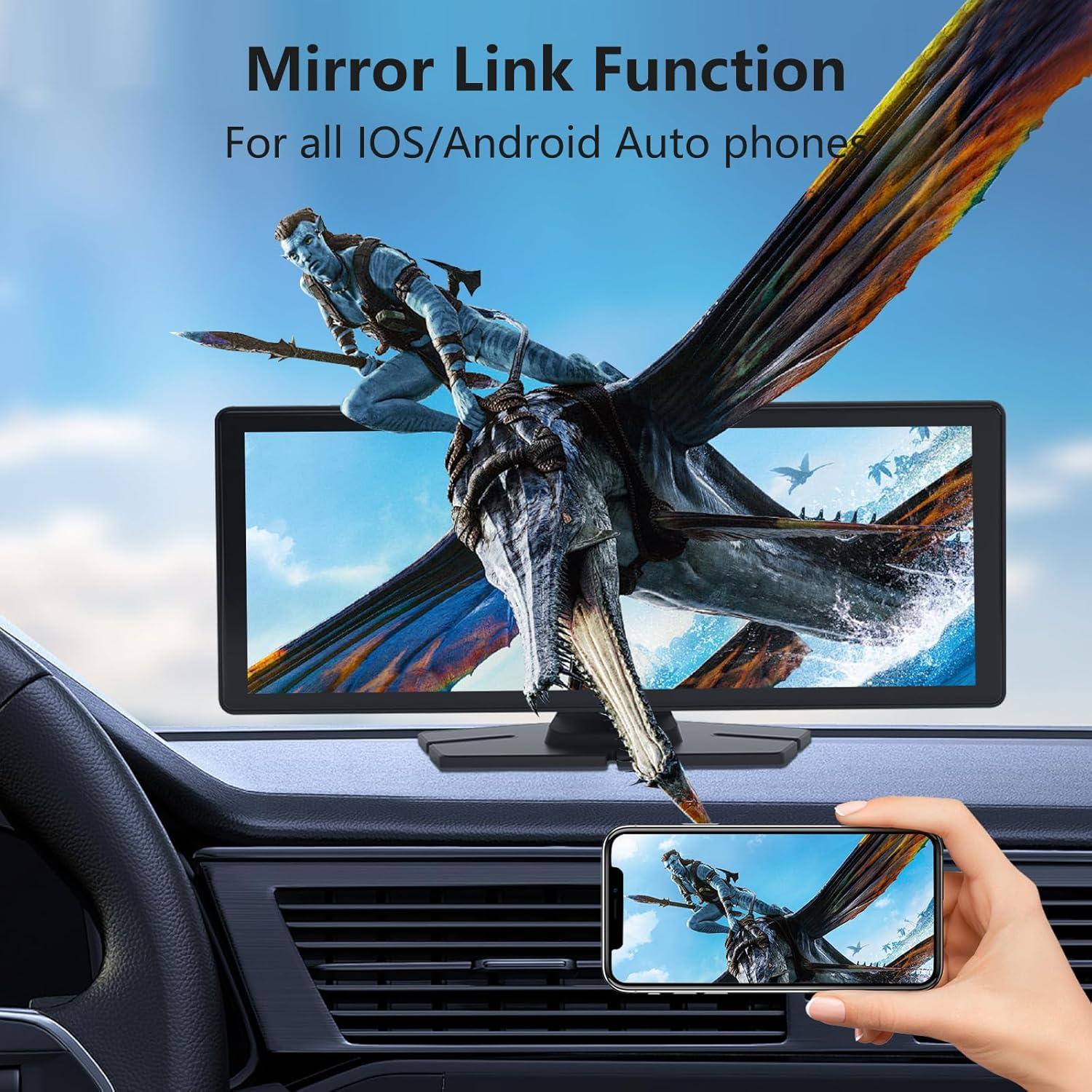 Pantalla CarPlay 10.26" ITDULCET HD Inalámbrica con Cámara 4K