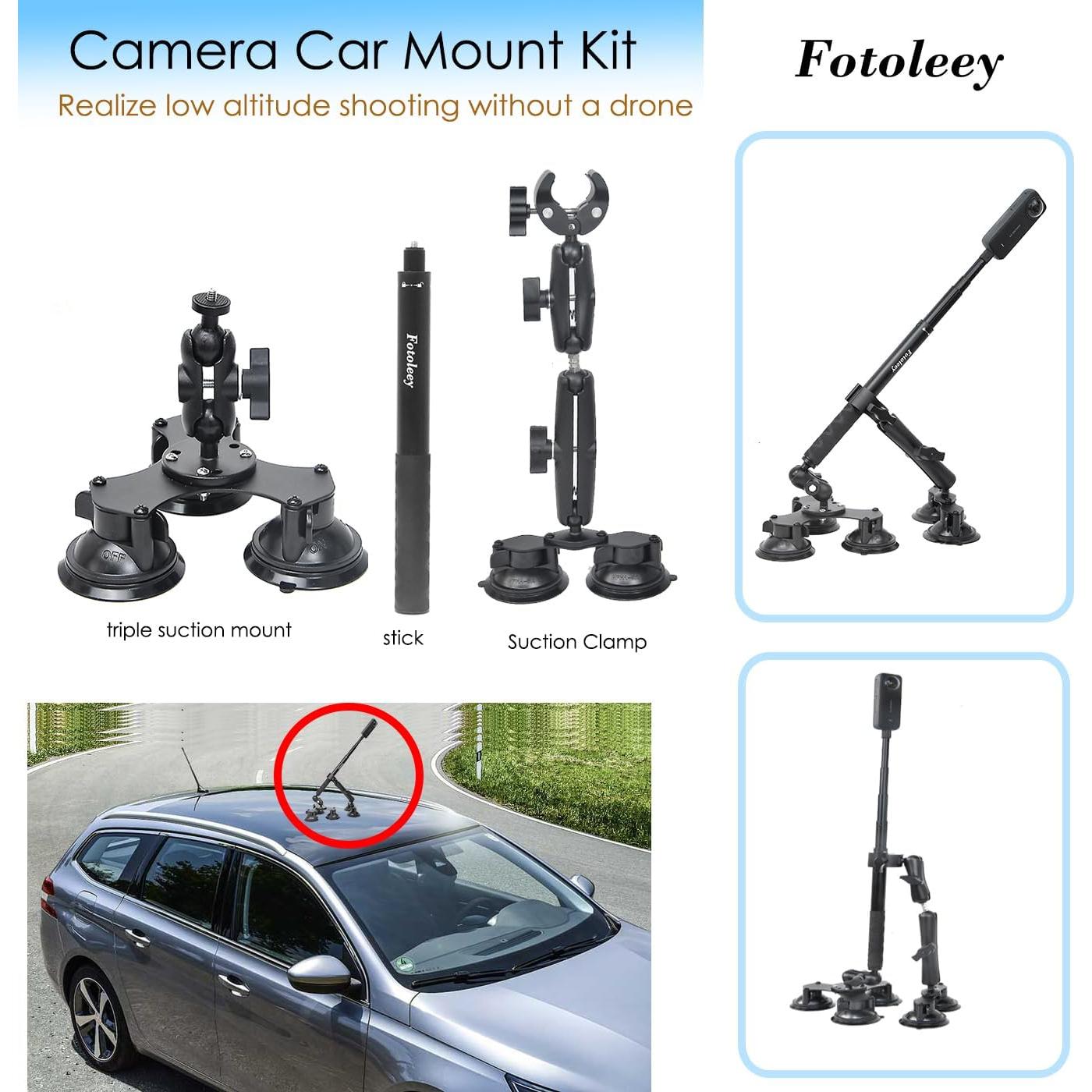 Kit de Montaje de Cámara 360 FT para Automóvil - 5 Ventosas