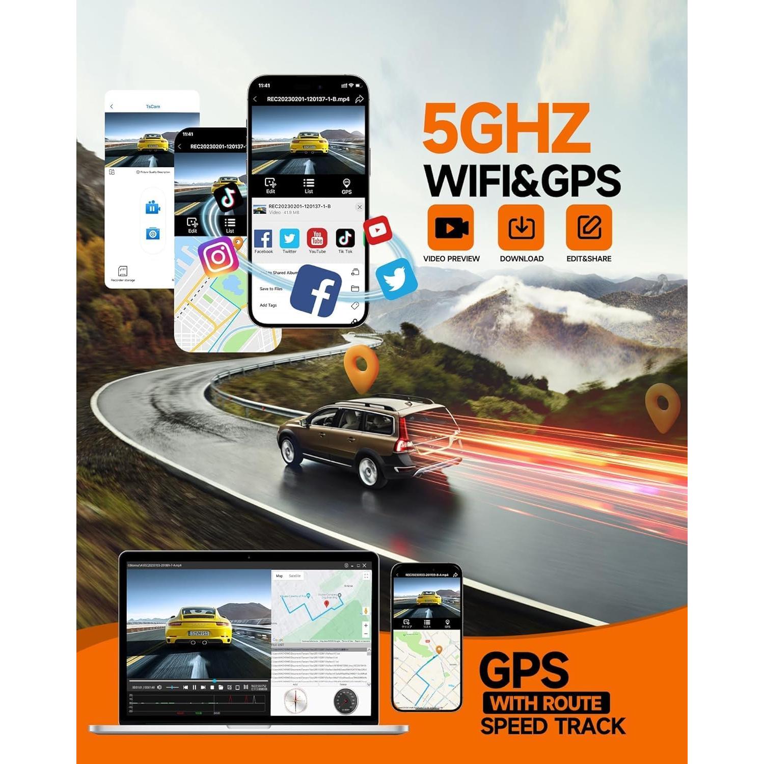 Cámara Dash 360° Neideso N700 4 Canales 4K+1080P GPS Wi-Fi