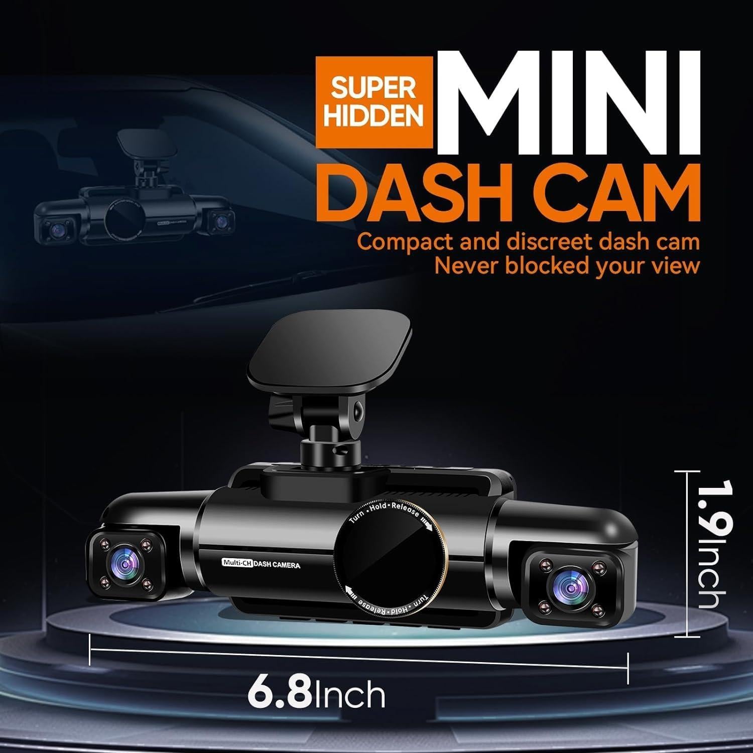 Cámara Dash 360° Neideso N700 4 Canales 4K+1080P GPS Wi-Fi