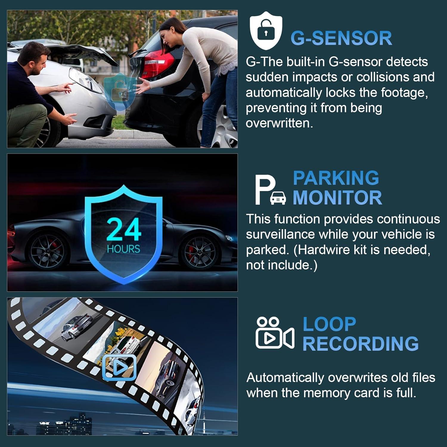 Cámara Dash 360 AFYWO 4 Canales 1080P FHD GPS WiFi