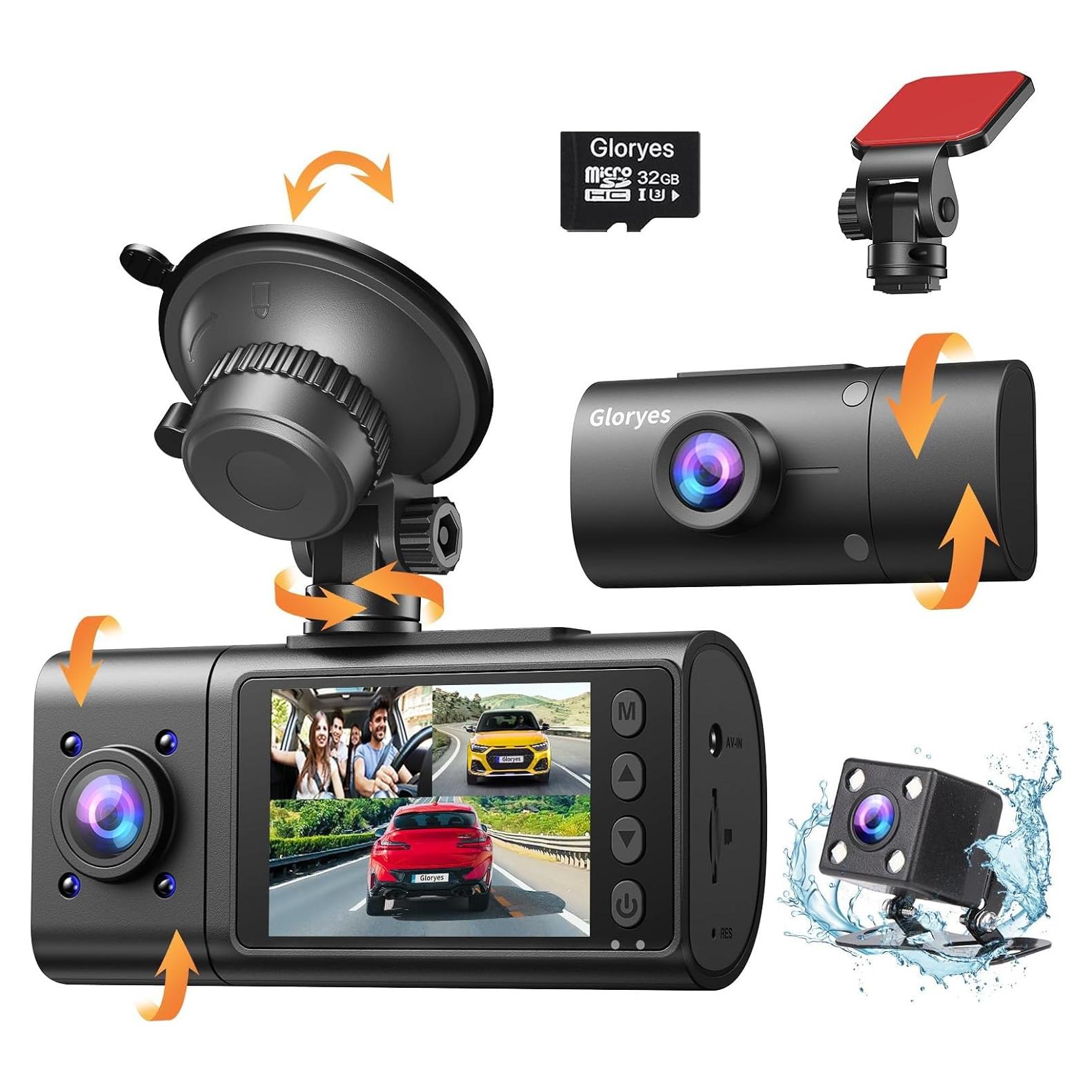 Cámara Dash Gloryes A120-3 2.5K 3 Canales con IR y 32GB