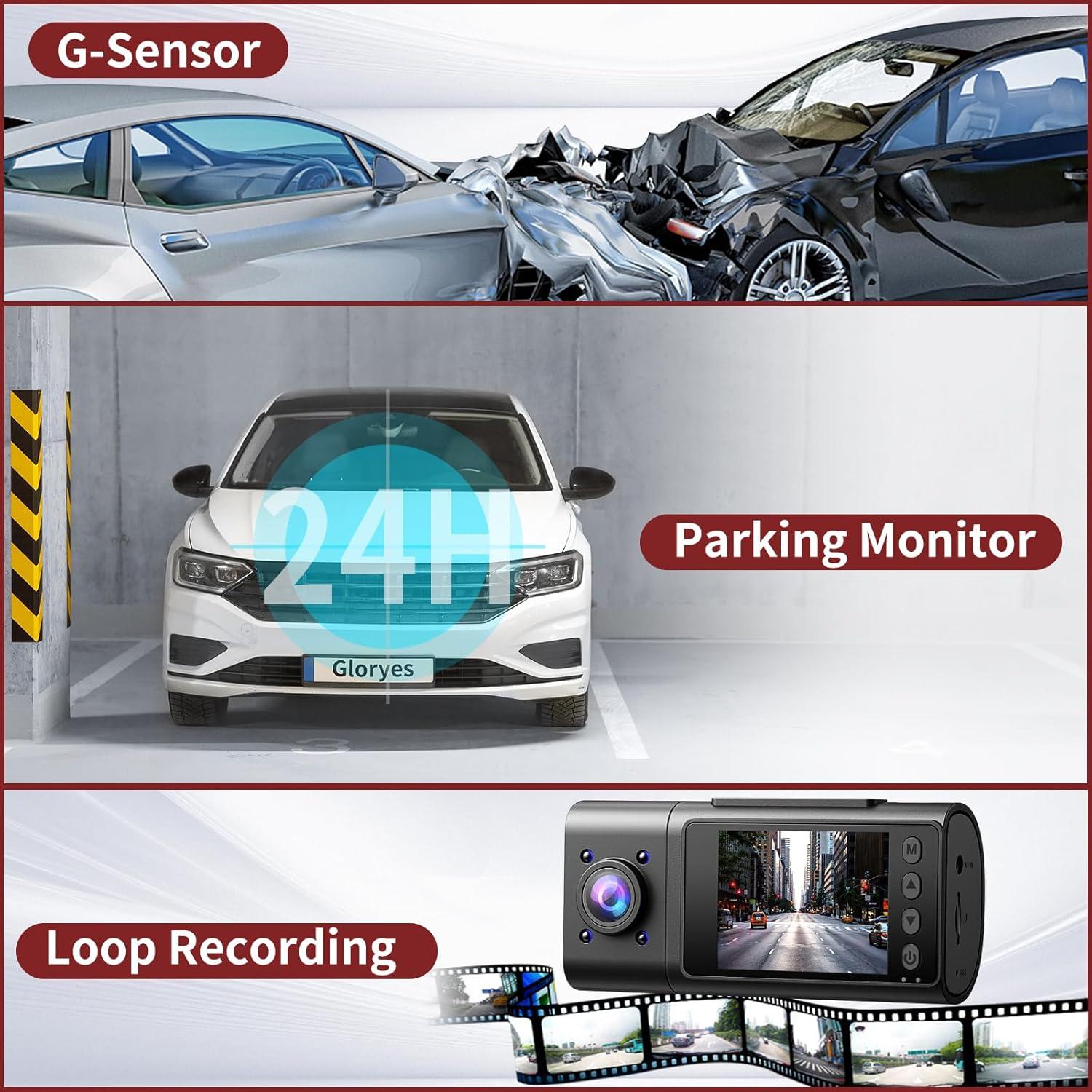 Cámara Dash Gloryes A120-3 2.5K 3 Canales con IR y 32GB