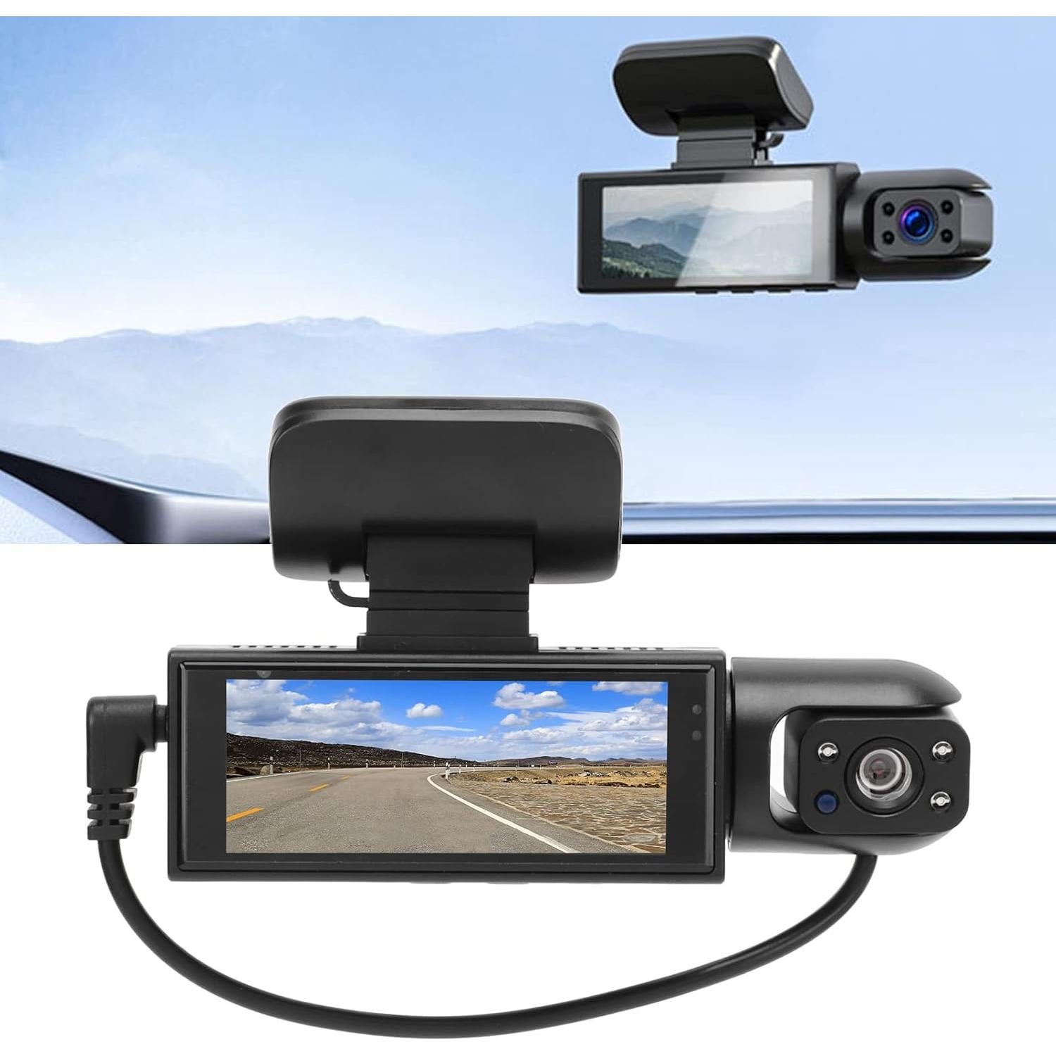 Cámara de tablero BROLEO 1080P 3.16" con lente 360°