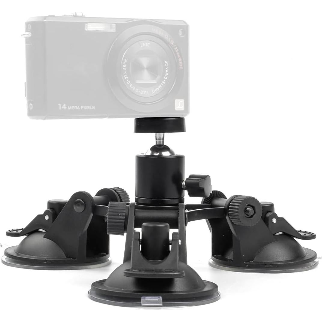 Soporte de cámara de succión triple EZESO 360° para coche