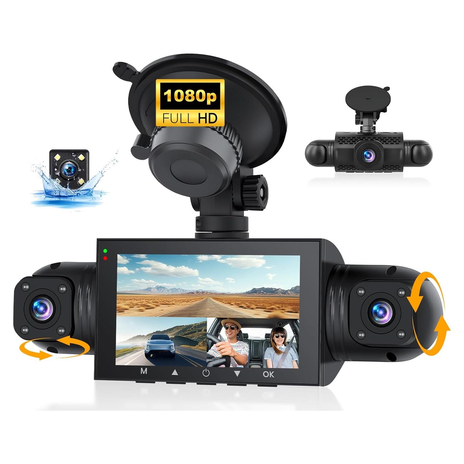 Cámara Dash 4 Canales AMprime 1080P con Visión Nocturna