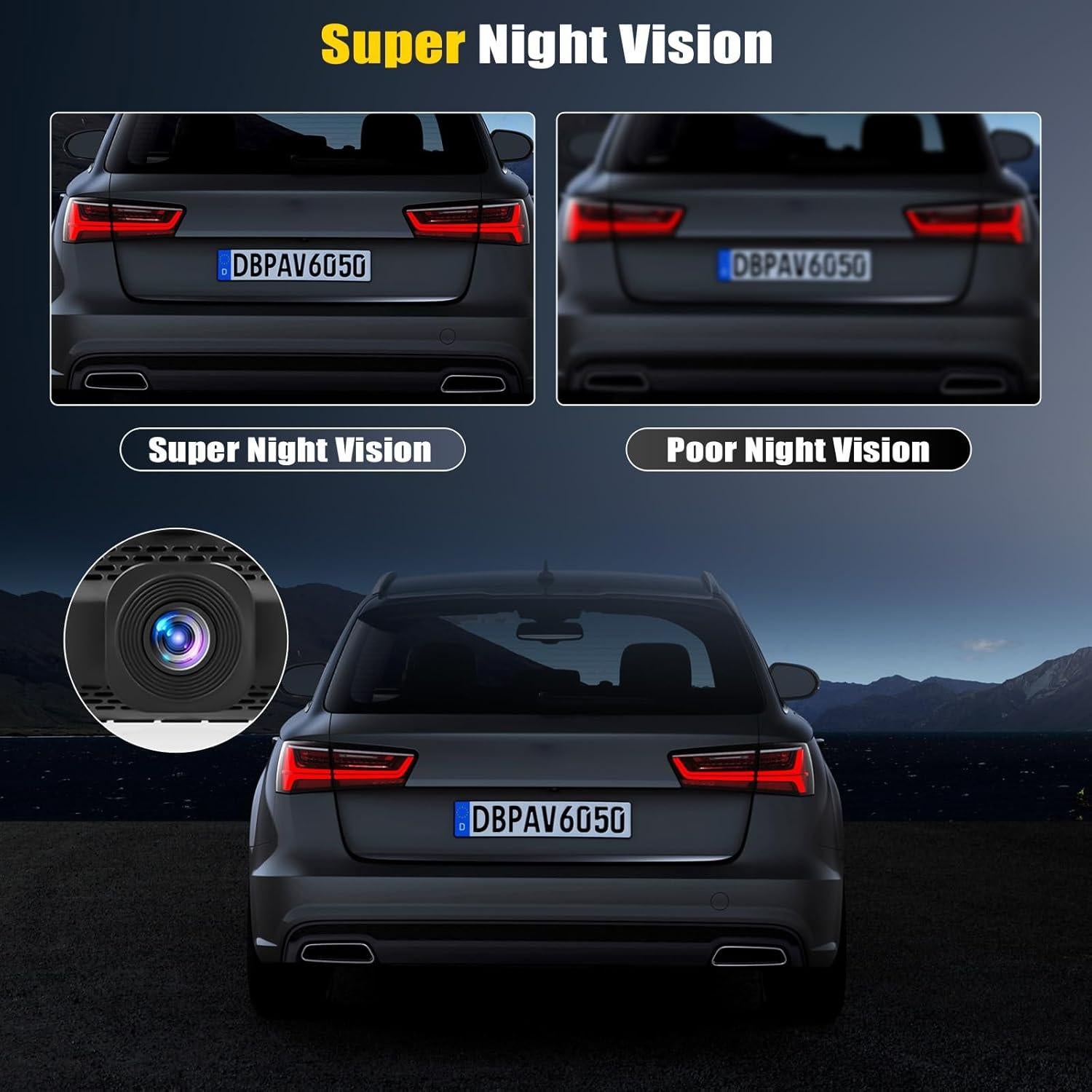 Cámara Dash 4 Canales AMprime 1080P con Visión Nocturna