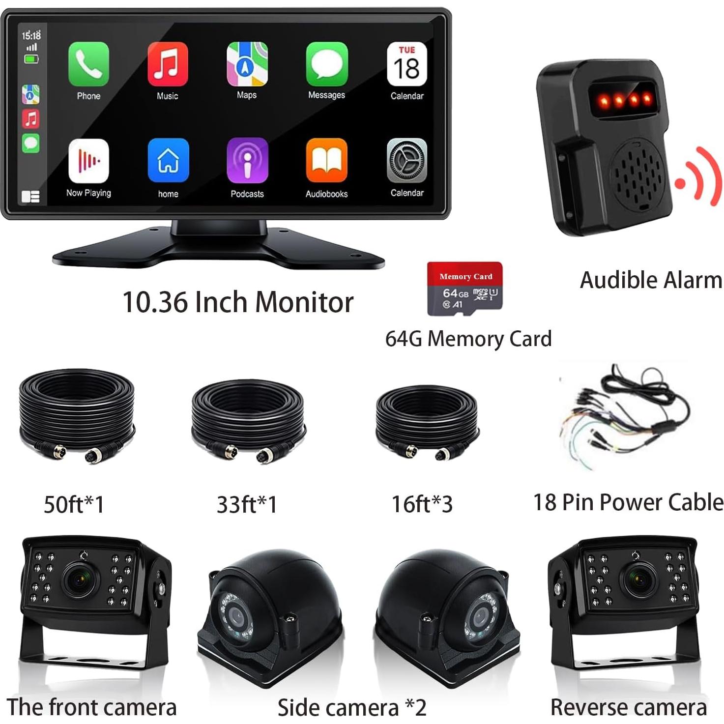 Sistema de Cámara de Respaldo LASTBUS L-10.36BSD 4 Cámaras 1080P