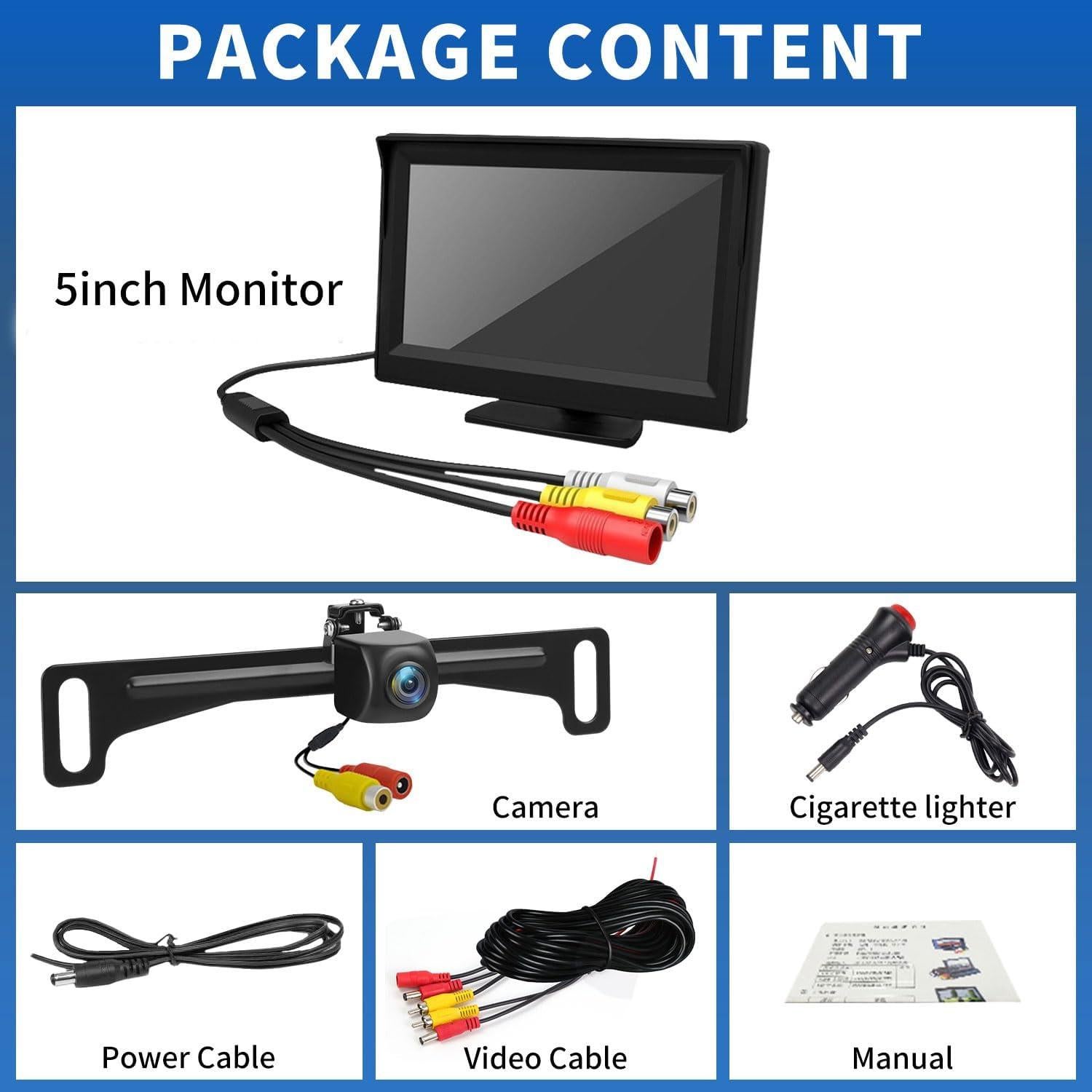 Cámara de Respaldo Kairiyard 5" HD 170° para Auto y Camión