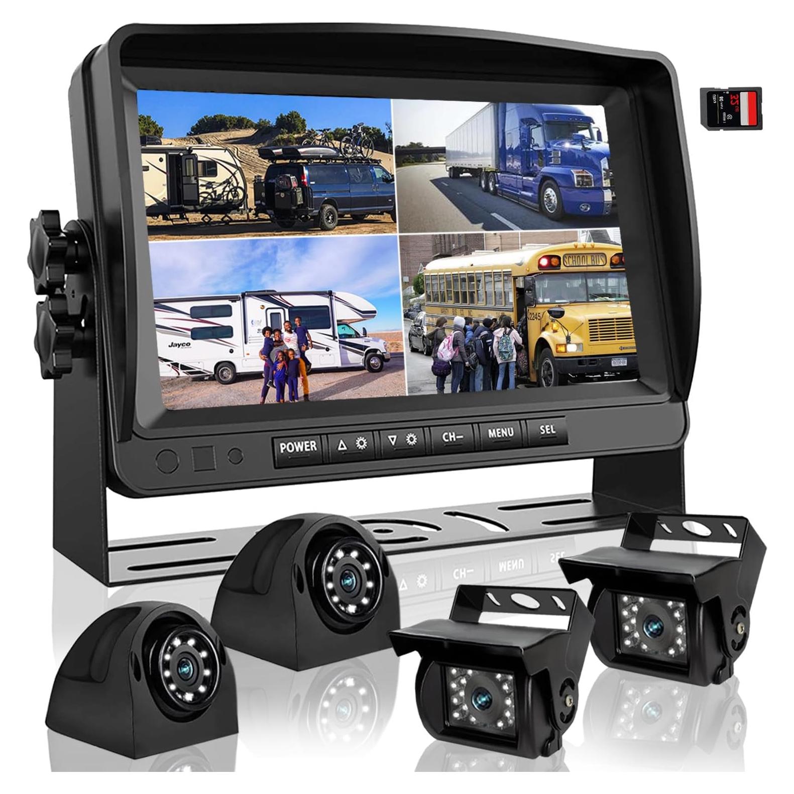 Sistema de Cámara de Respaldo DOUXURY 9" 1080P con 4 Cámaras