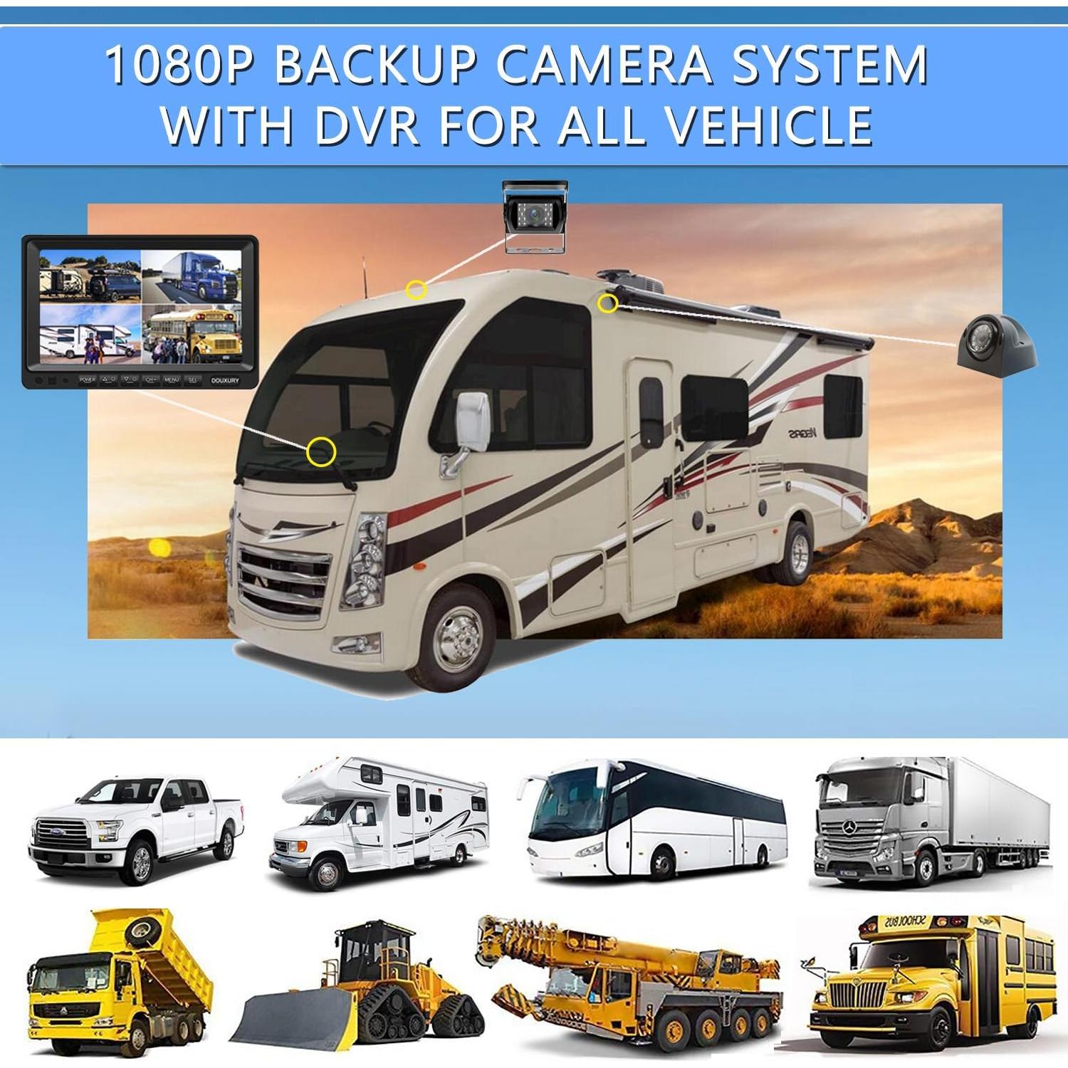 Sistema de Cámara de Respaldo DOUXURY 9" 1080P con 4 Cámaras