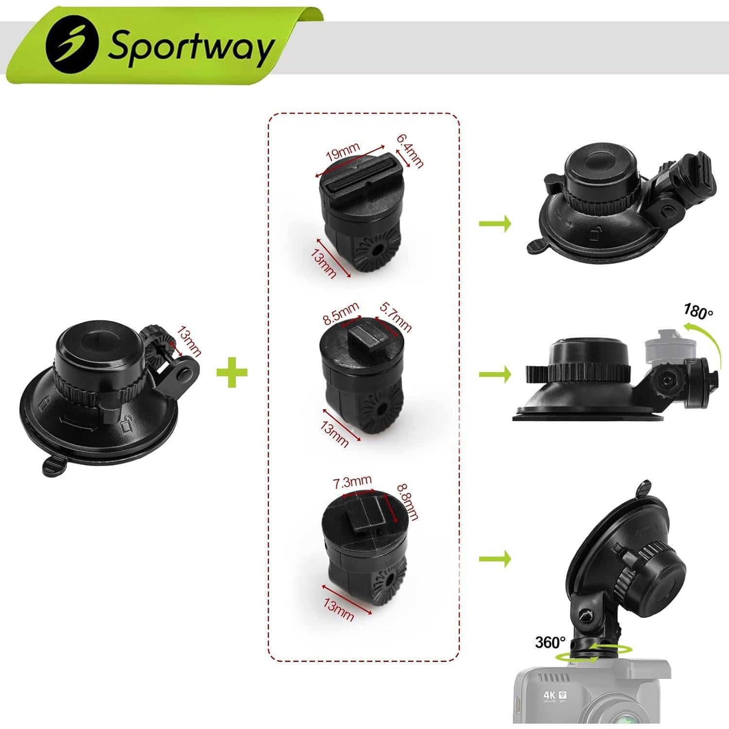 Soporte de cámara de salpicadero Sportway S503 con ventosa