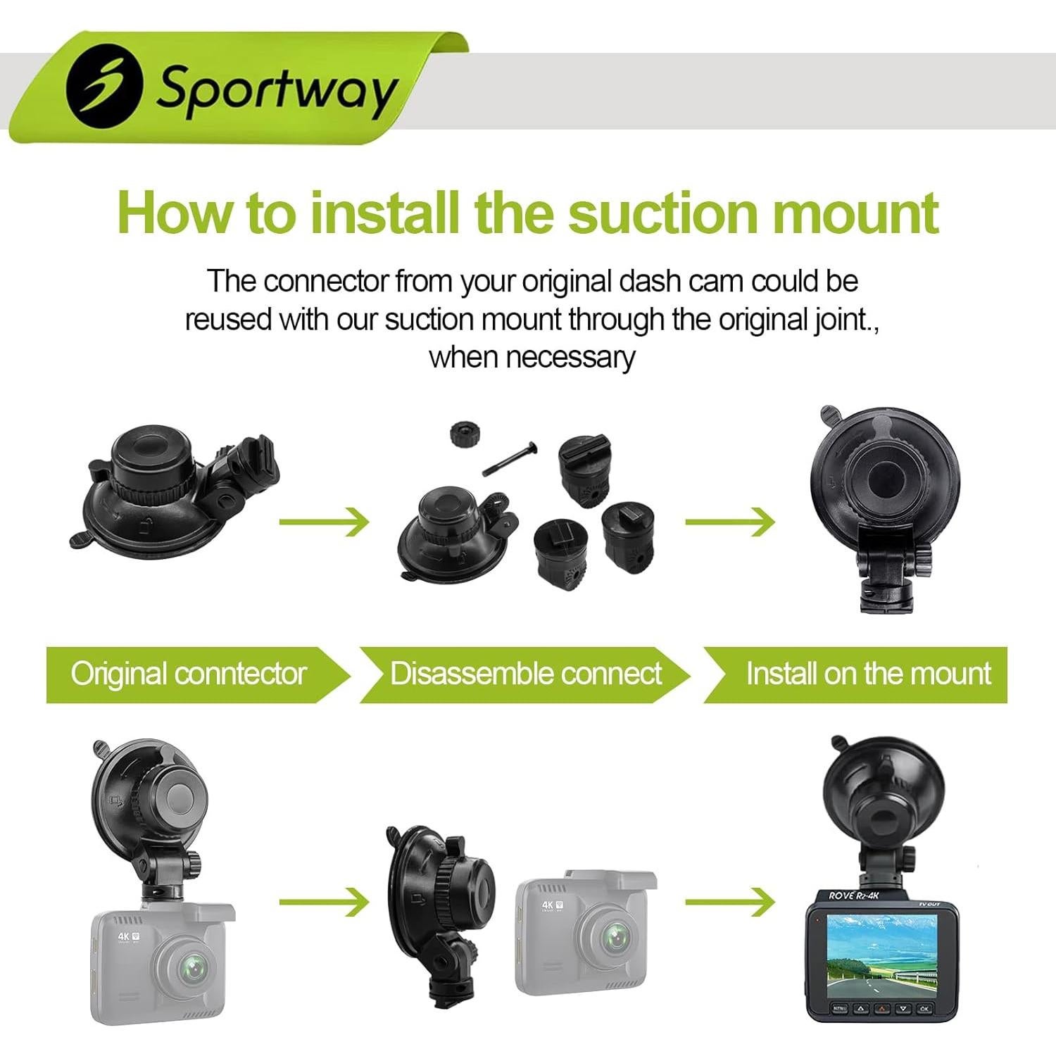 Soporte de cámara de salpicadero Sportway S503 con ventosa