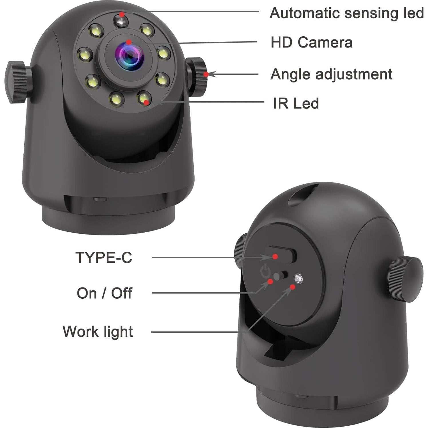 Wireless Magnetic Backup Camera for Trailers/RV/Camper - WiFi Rechargeable HD Night Vision, No Wiring/Drilling, Easy Hitch Alignment, Compatible with iPhone/Android/iPad (Gooseneck/Fifth Wheel)