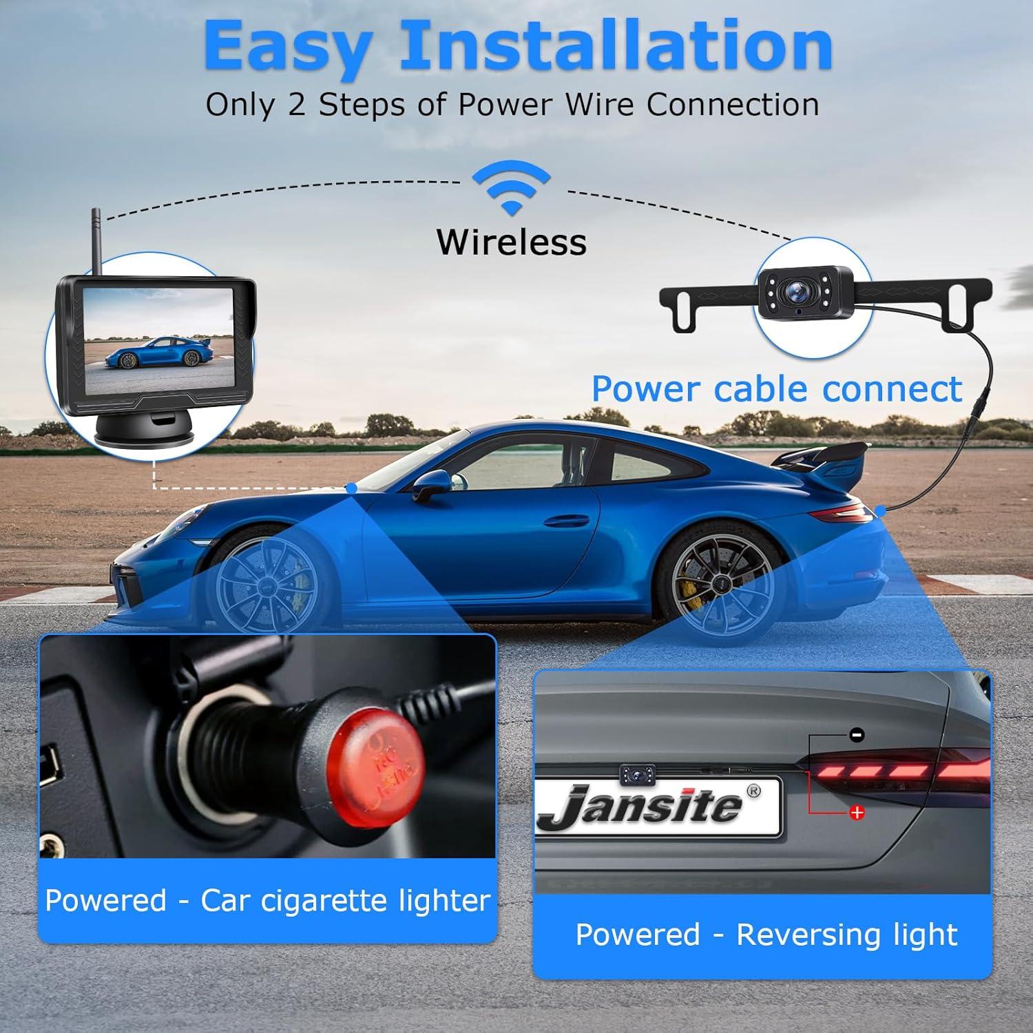 Cámara de Respaldo Inalámbrica Jansite 5" 1080P con Monitor