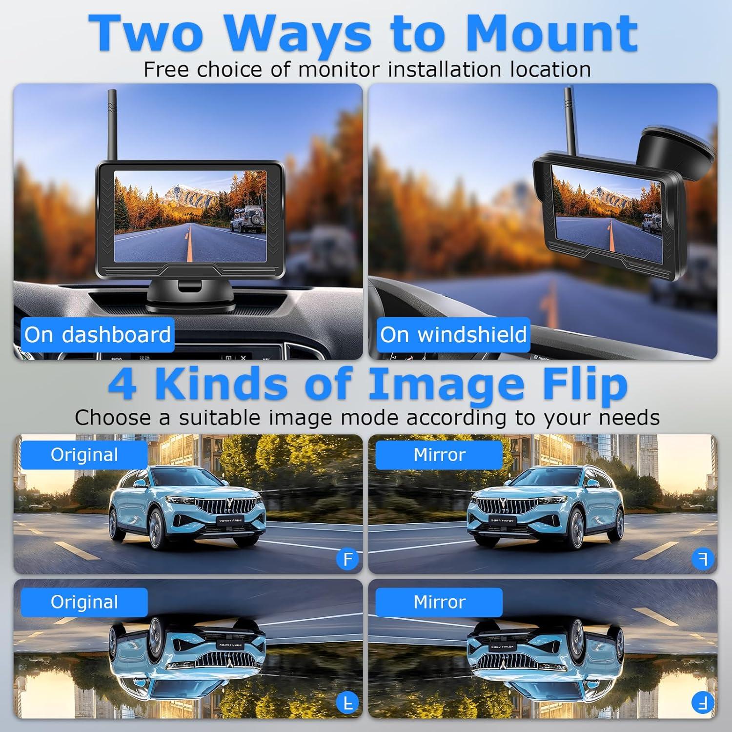 Cámara de Respaldo Inalámbrica Jansite 5" 1080P con Monitor