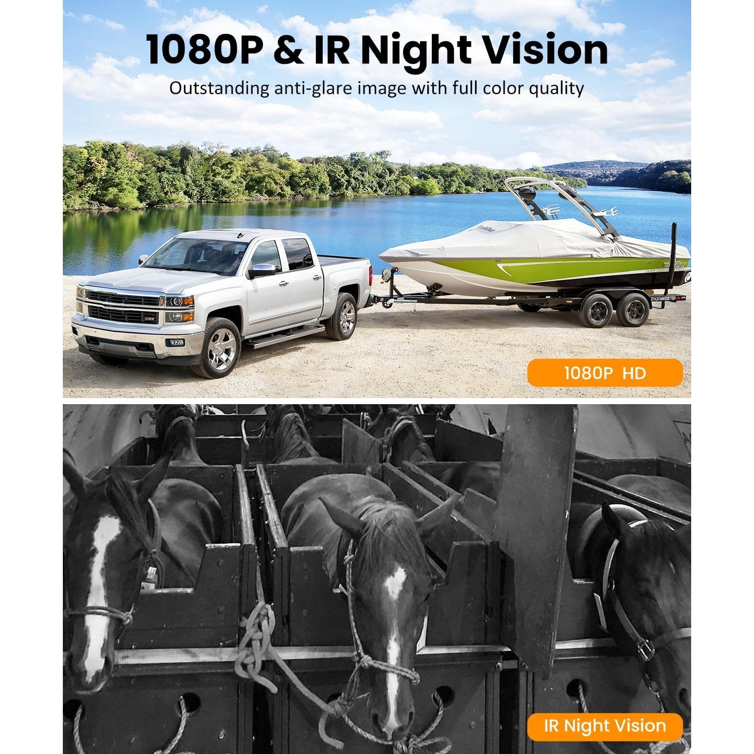 Cámara de Respaldo Inalámbrica Solar AUTO VOX 7.2" HD