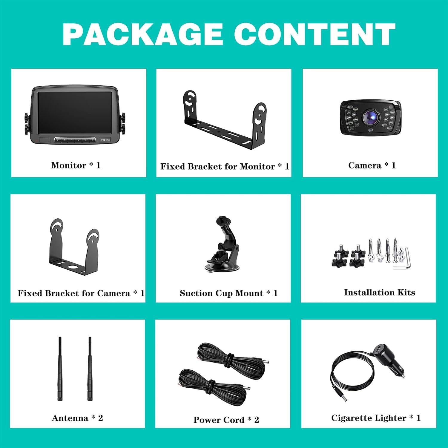 Cámara de Respaldo Inalámbrica Nuoenx 7" HD 1080P IP68