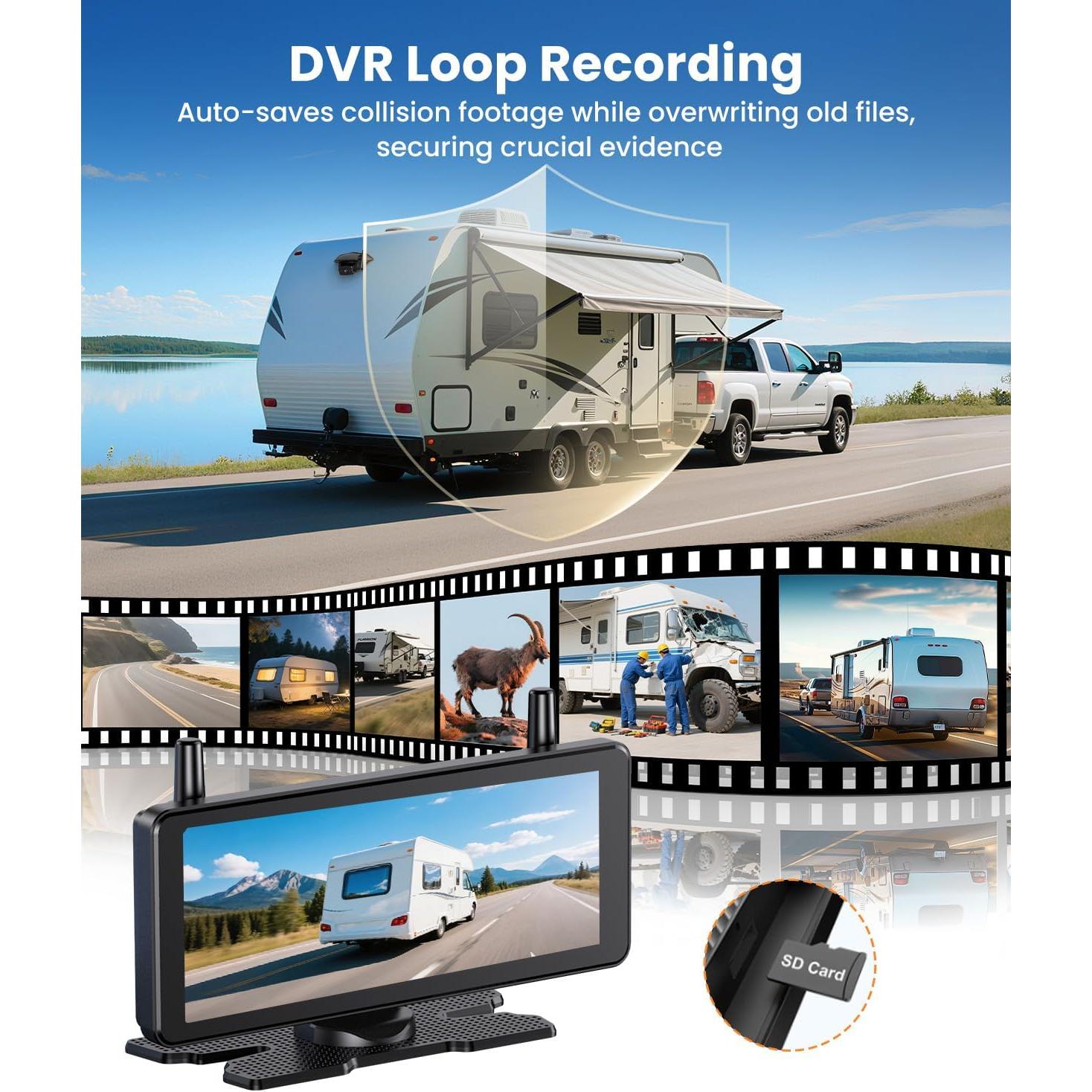 Cámara de Respaldo Inalámbrica AUTO-VOX RV 1080P 7.2" con IR