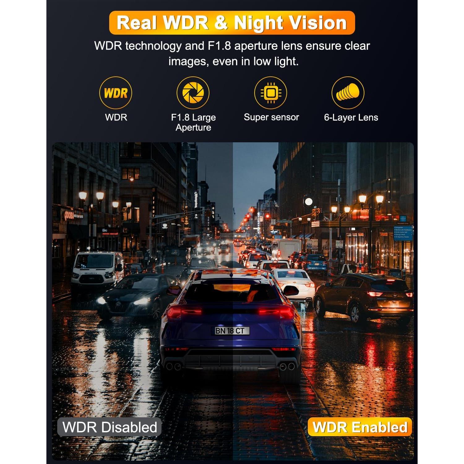 Cámara Dash 4K Delantera y Trasera Zhiroad con WiFi y G-Sensor