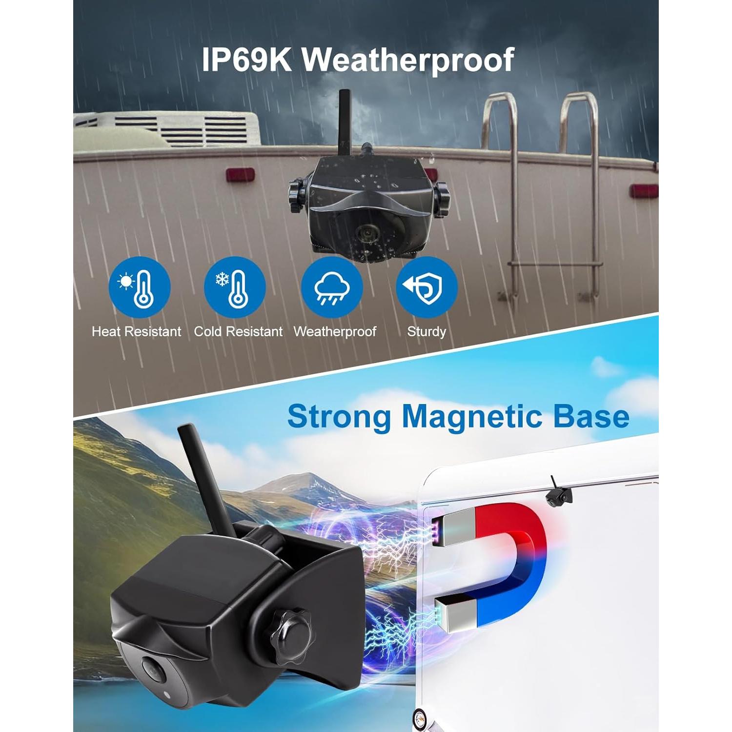 Cámara de Respaldo Inalámbrica STONVUE S1-WF818 1080P IP69K