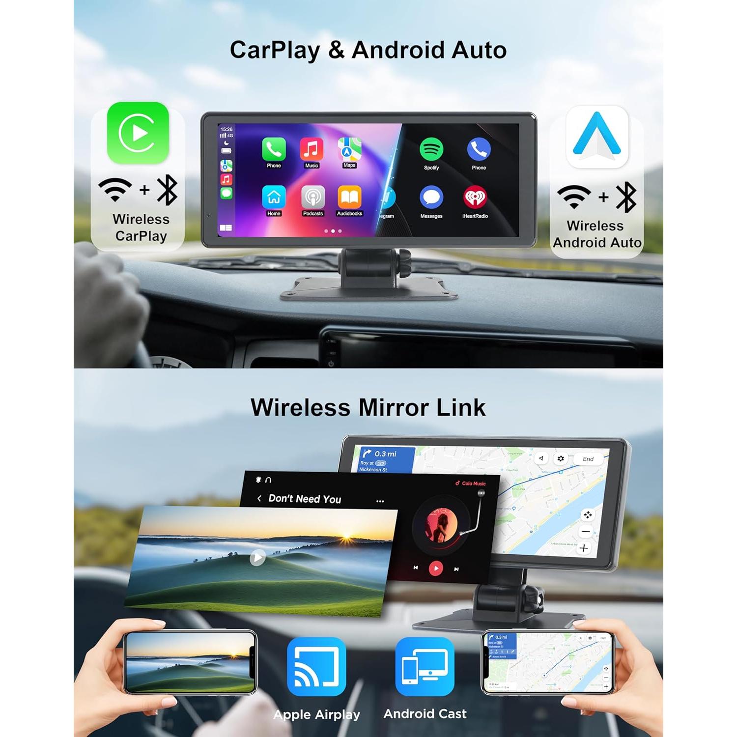 Estéreo de Coche Venluna 8.1'' Carplay Bluetooth con Cámara 4K