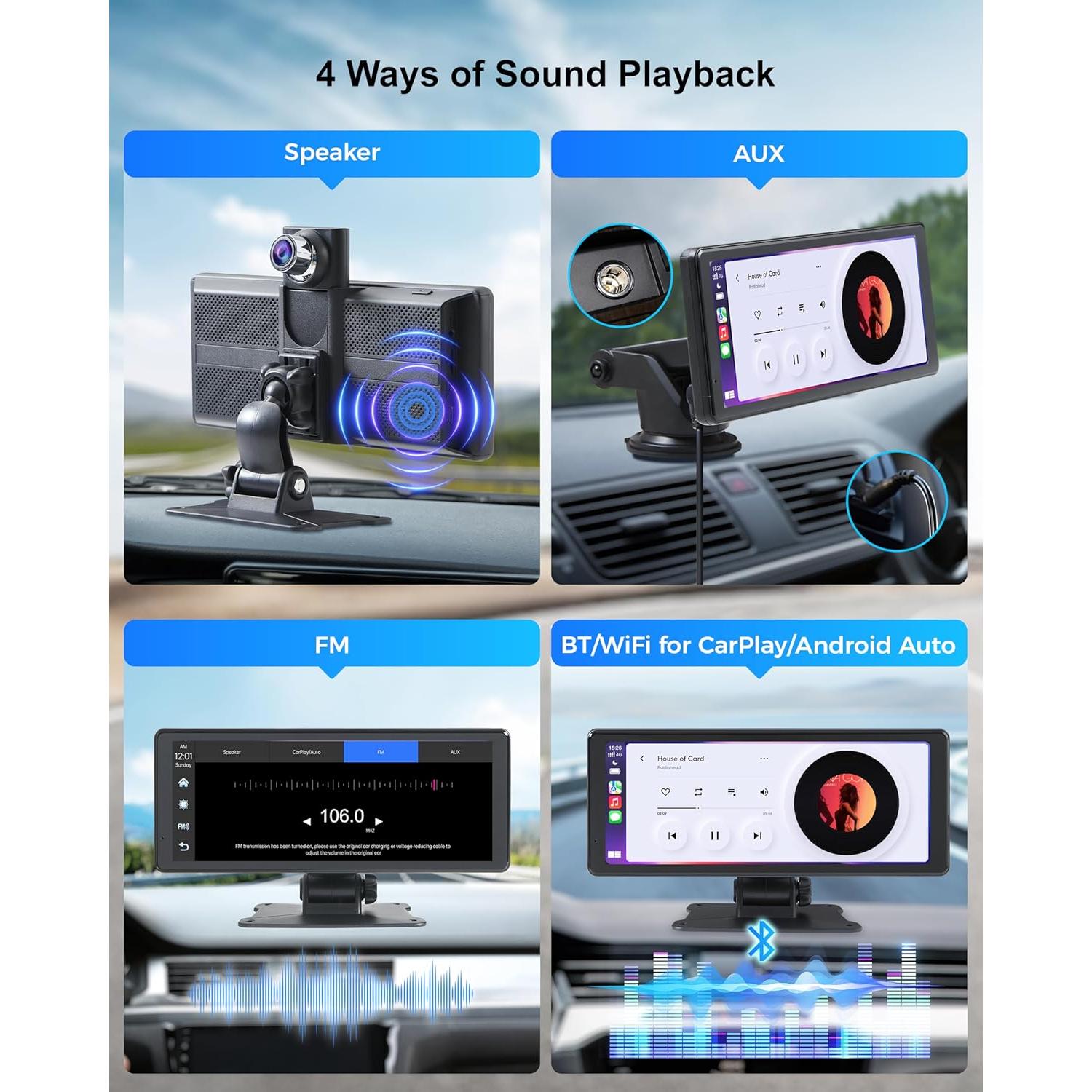 Estéreo de Coche Venluna 8.1'' Carplay Bluetooth con Cámara 4K