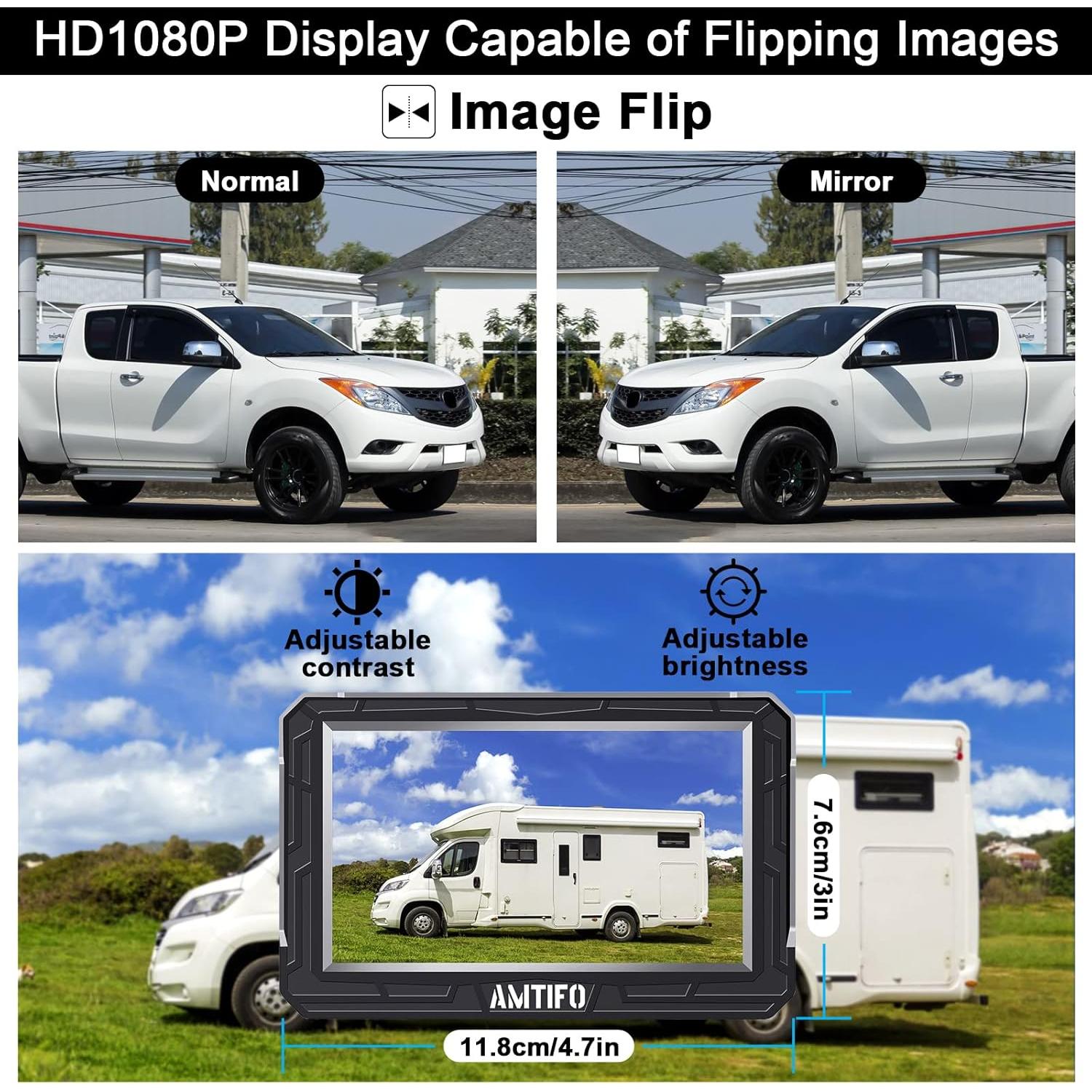 Cámara de Respaldo Inalámbrica AMTIFO A18 HD 1080P 4.3"