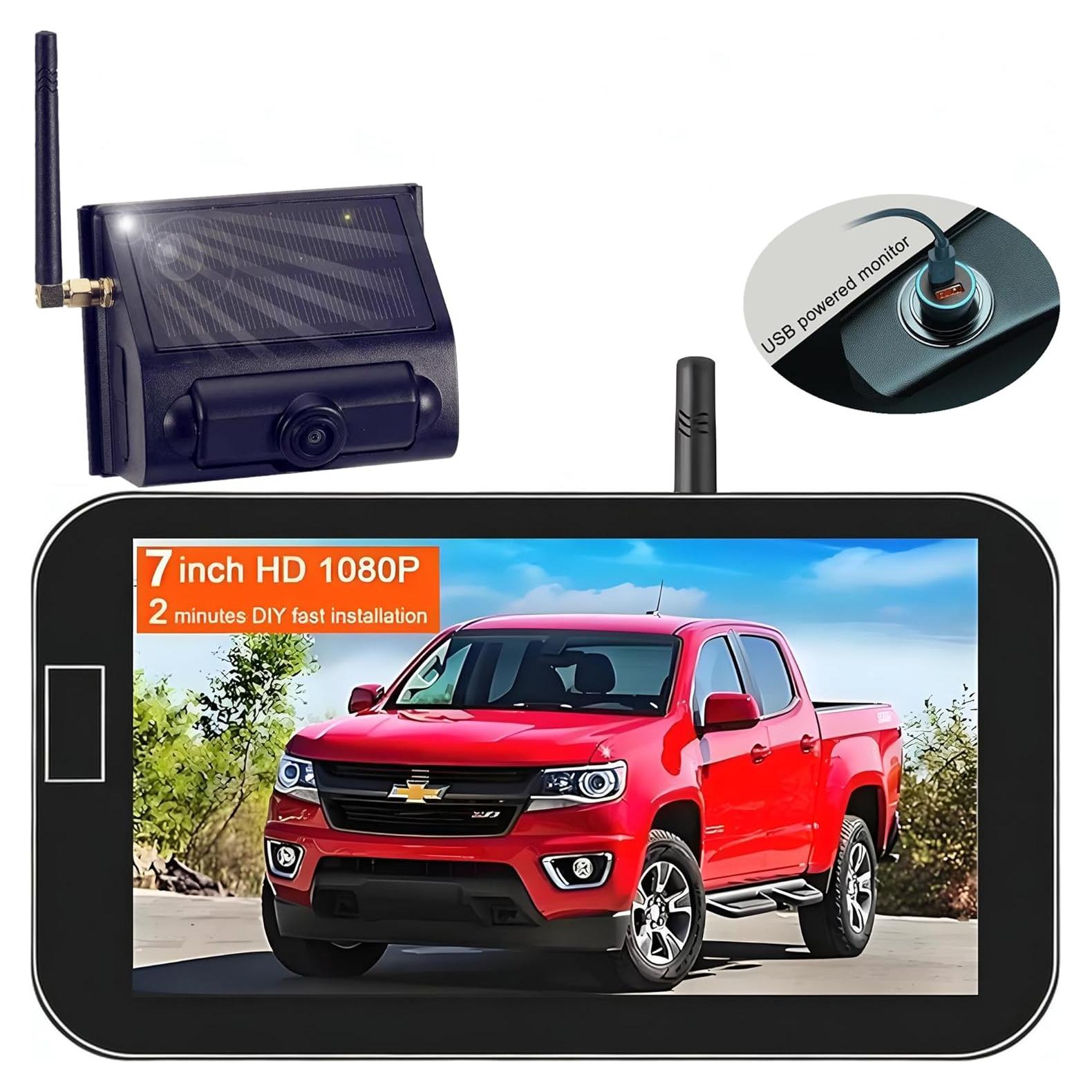 Cámara de Respaldo Inalámbrica Solar YIMU YM701 7" HD 1080P