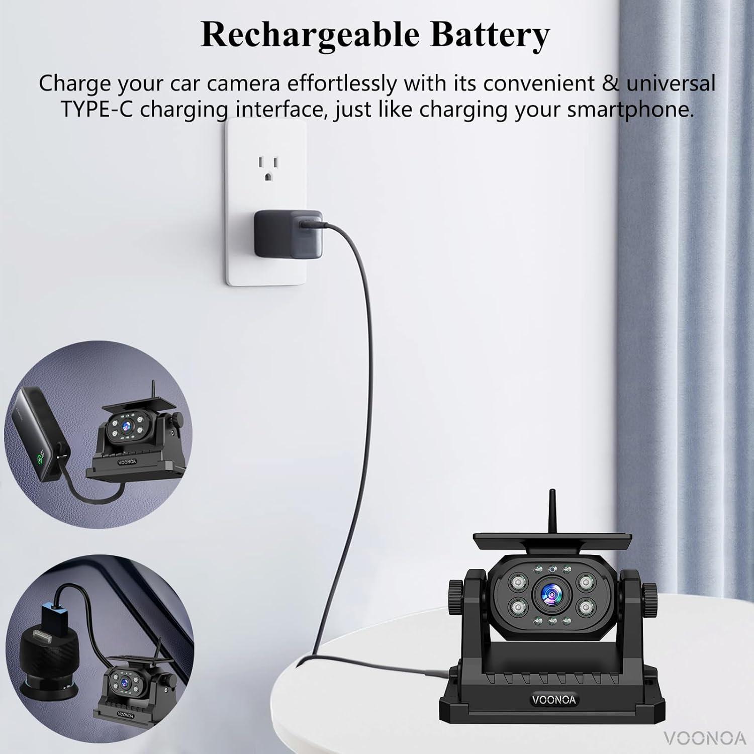 Cámara de Respaldo Inalámbrica Solar VOONOA VN003 9600mAh