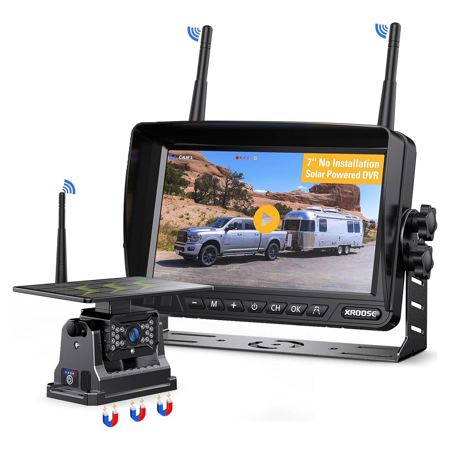Cámara de Respaldo Inalámbrica Solar Xroose 7" HD 1080P