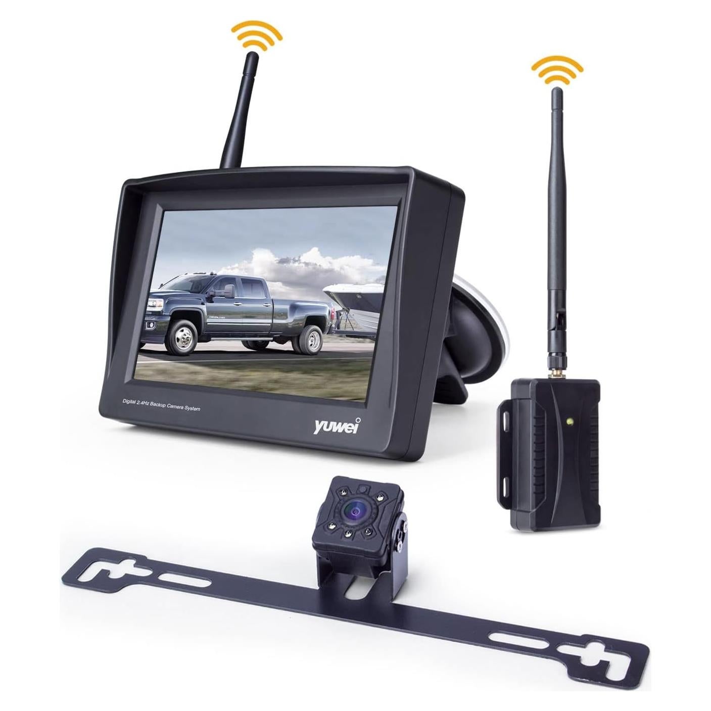 Sistema de Cámara de Respaldo Inalámbrico YUWEI 4.3" LCD