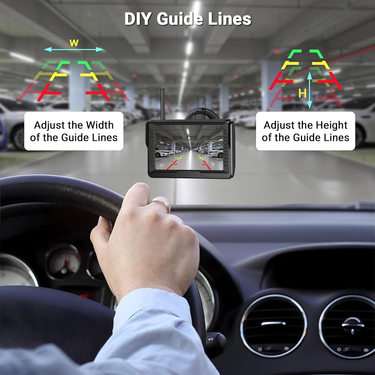 Cámara de Respaldo Inalámbrica Hikity 5" con Monitor IPS