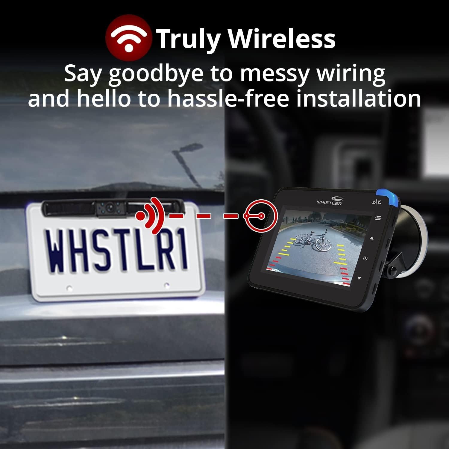 Cámara de Respaldo Whistler LCD 4.3" Inalámbrica Solar IP65