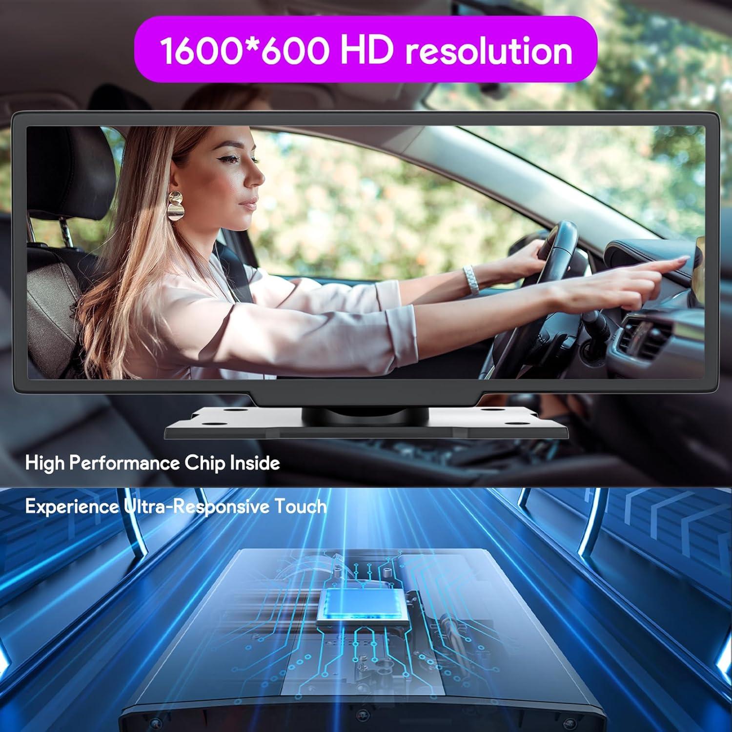 Pantalla Inalámbrica Carplay NUOTIAN 26.06 cm con Cámara HD